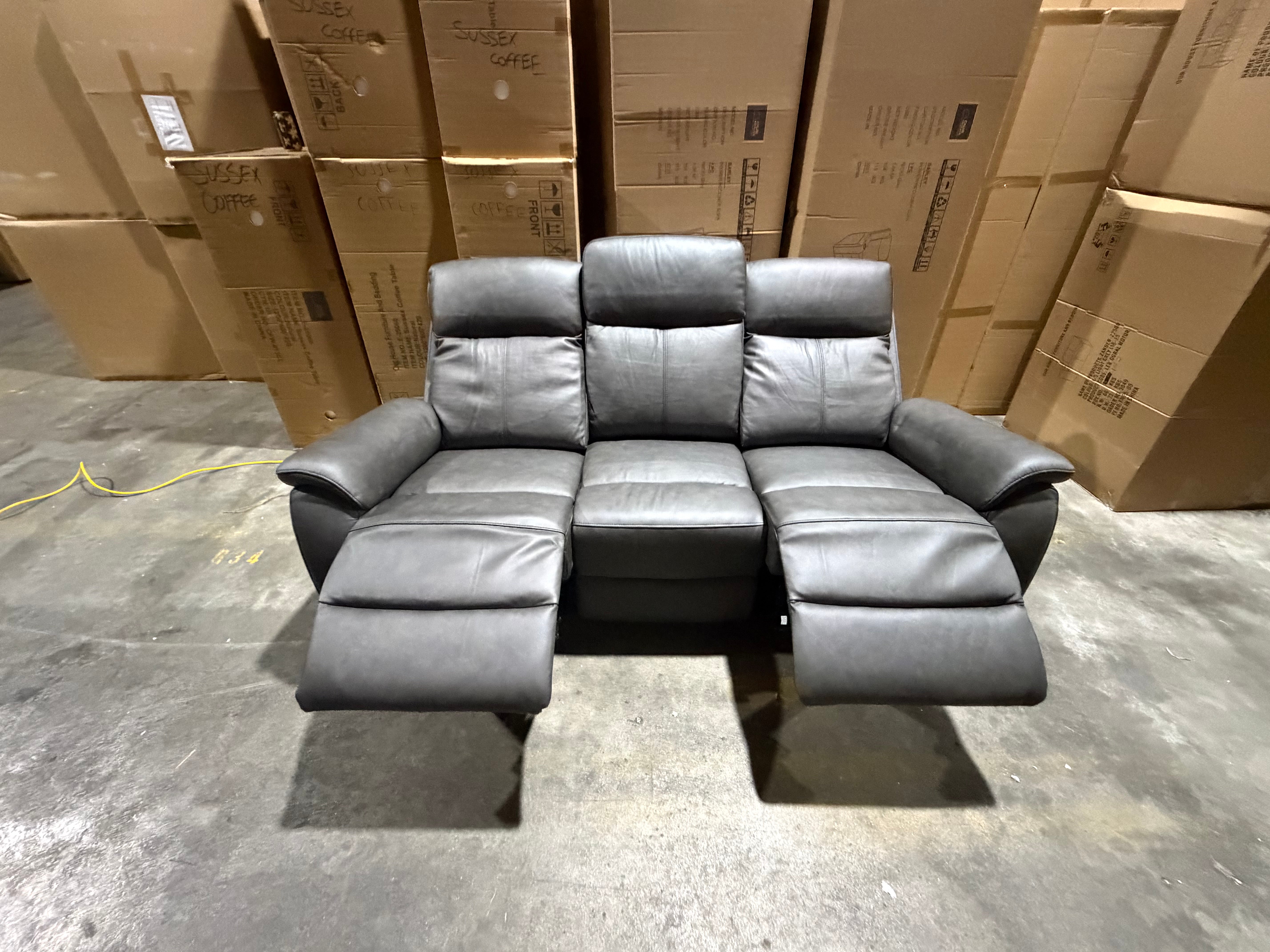 Icon 3 Seater With Triple Mech Electric Seat, Headrest & Lumbar In Matte Black