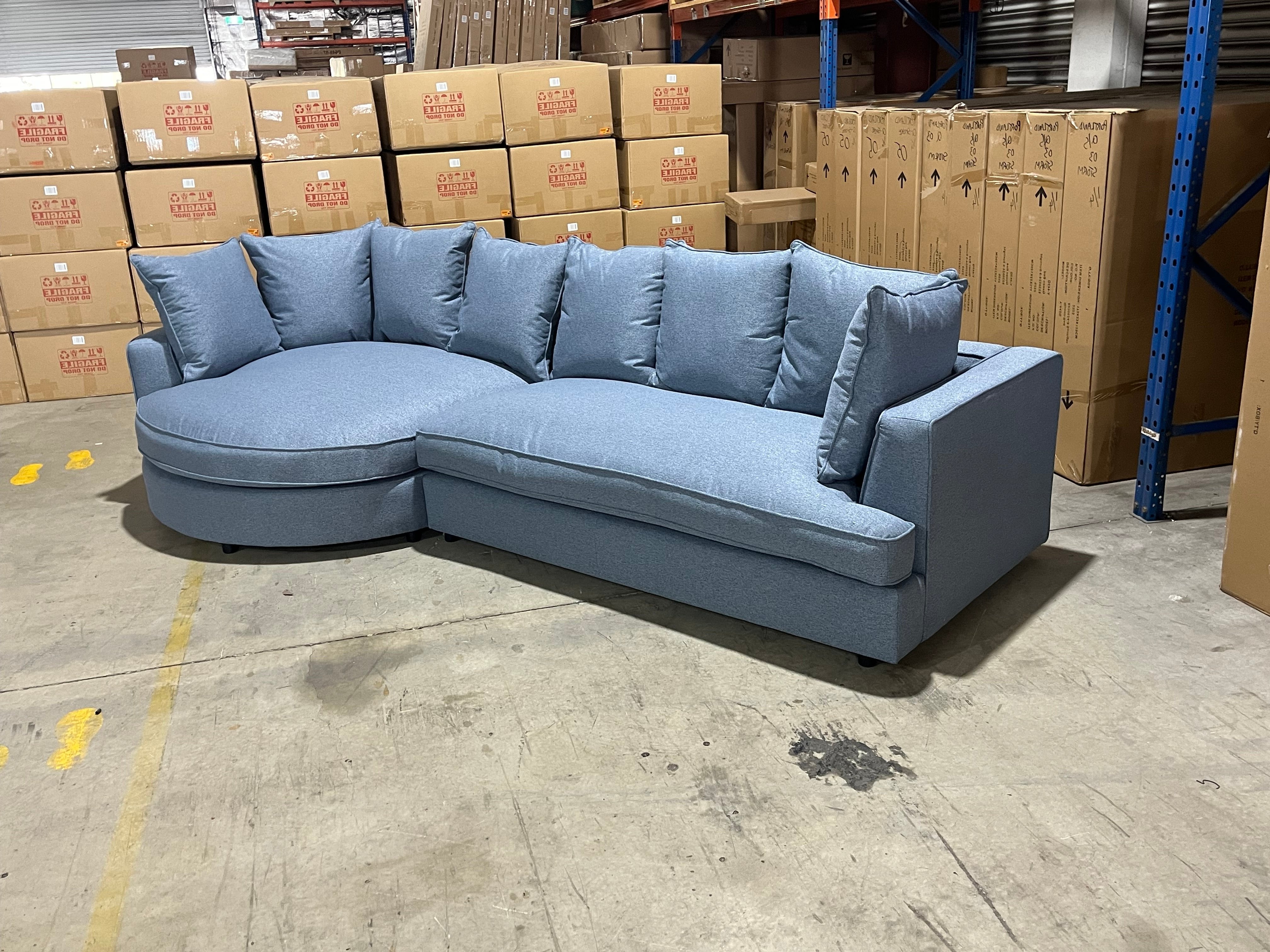 Jamie left chaise in blue