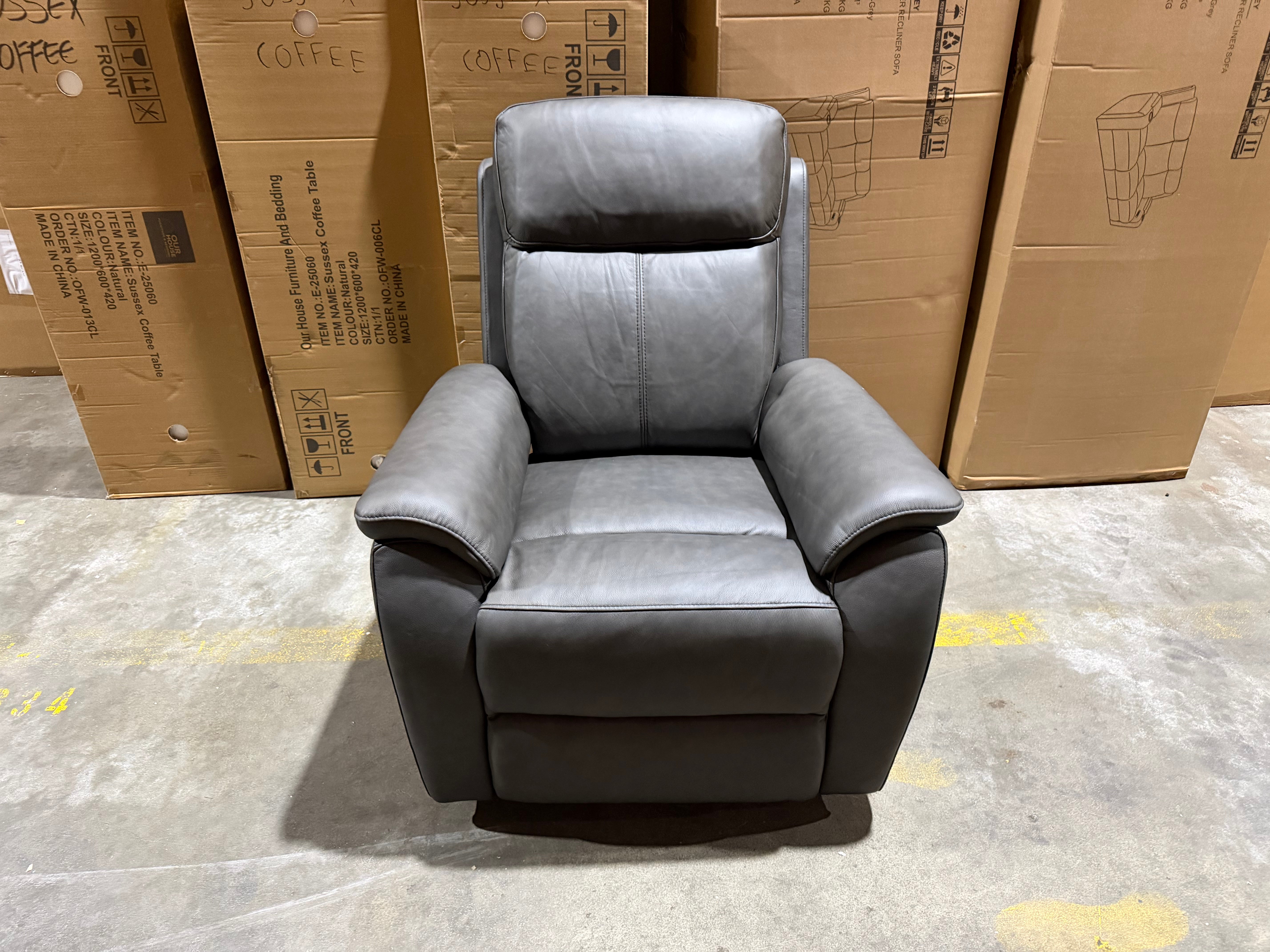 Icon Single Recliner With Triple Mech Electric Seat, Headrest & Lumbar In Matte Black
