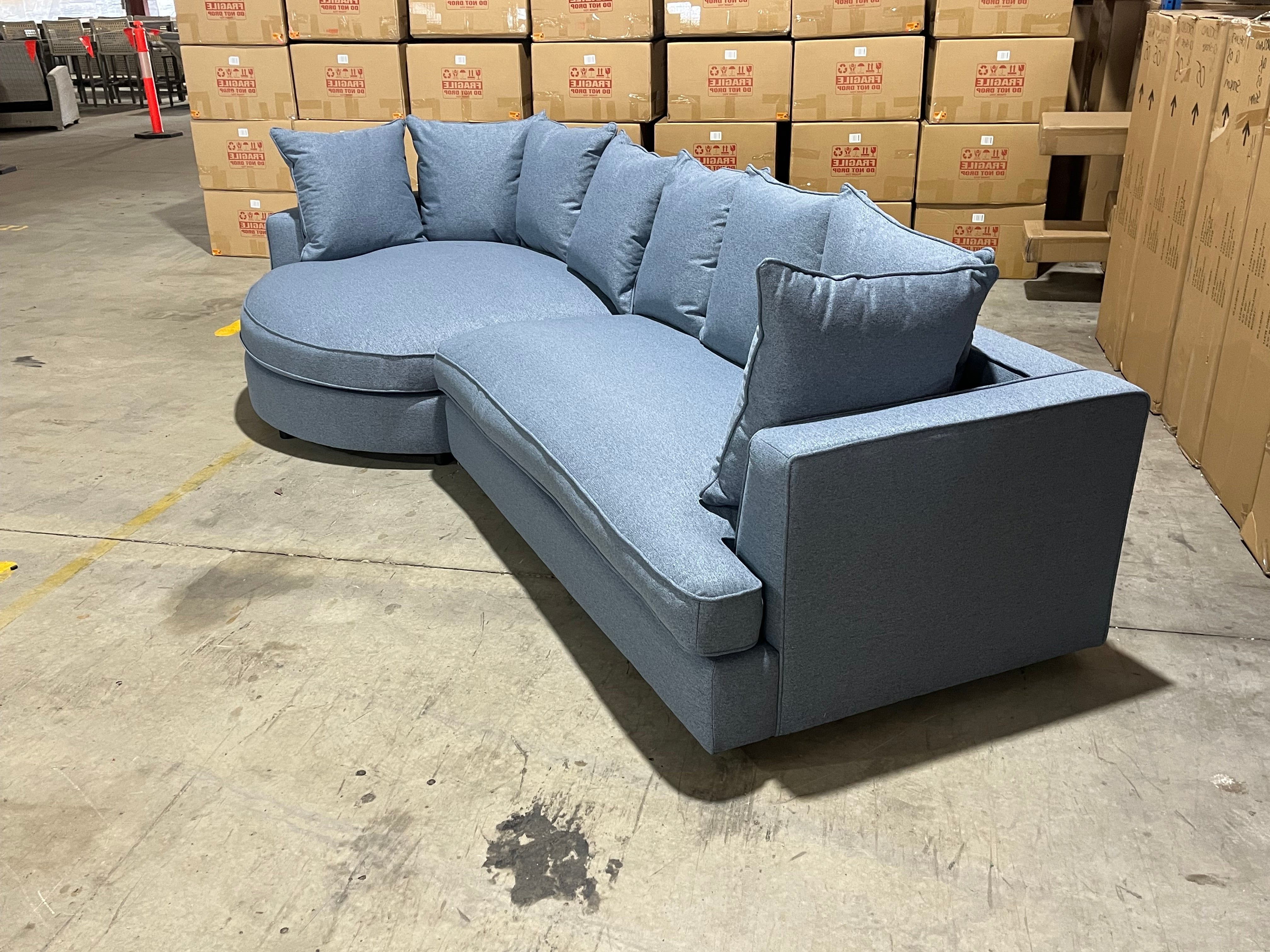 Jamie left chaise in blue