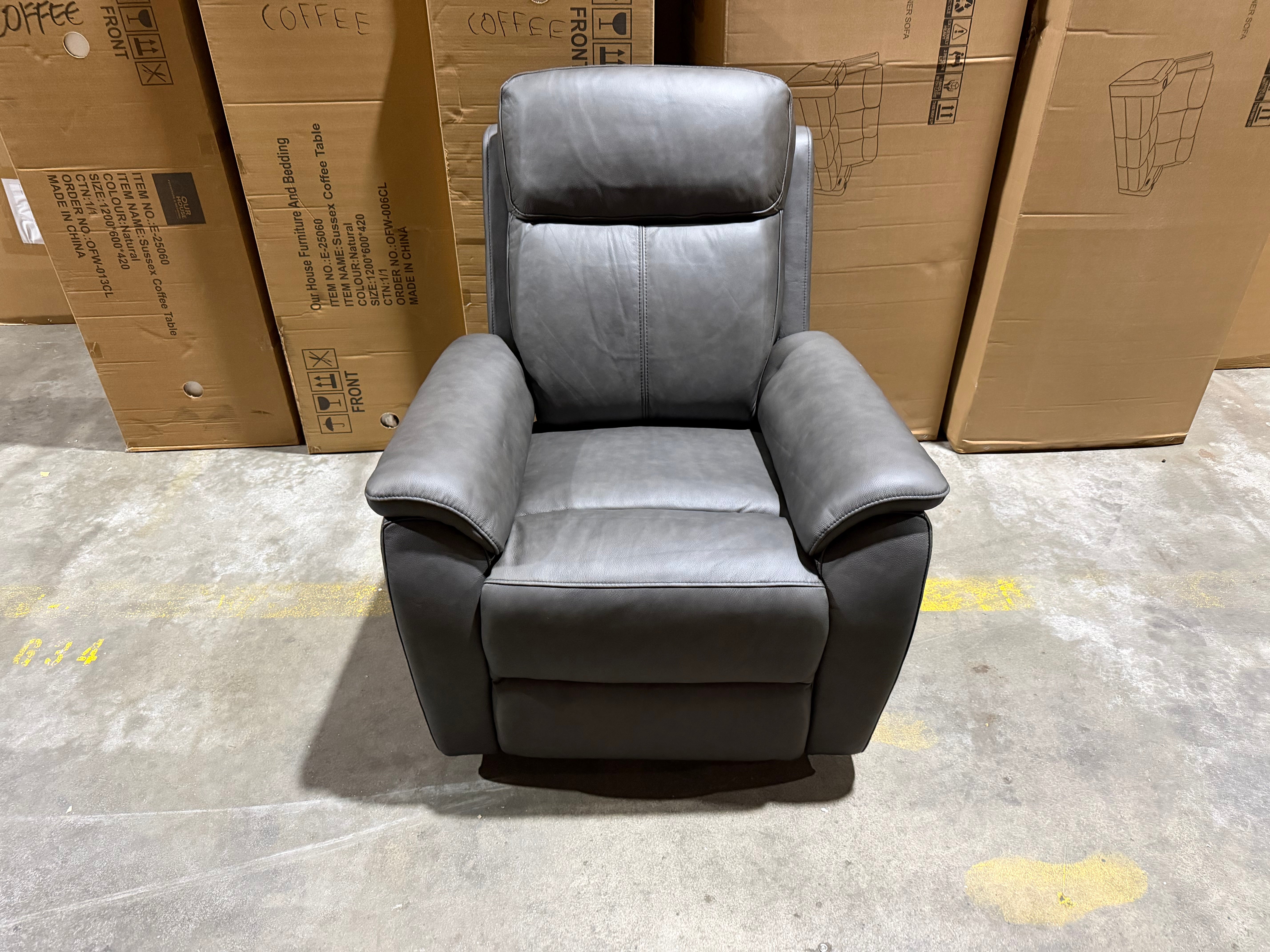 Icon Single Recliner With Triple Mech Electric Seat, Headrest & Lumbar In Matte Black