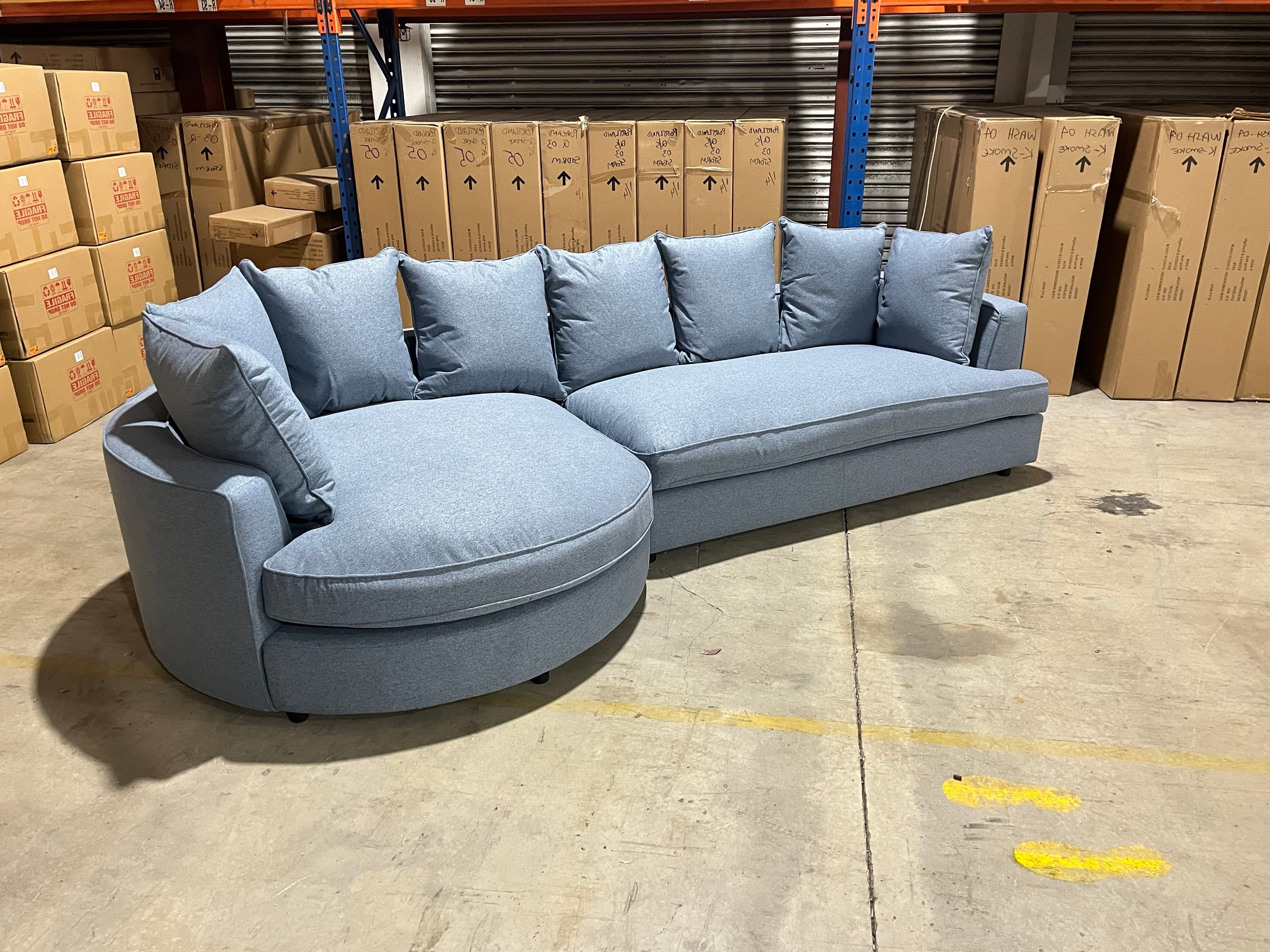 Jamie left chaise in blue
