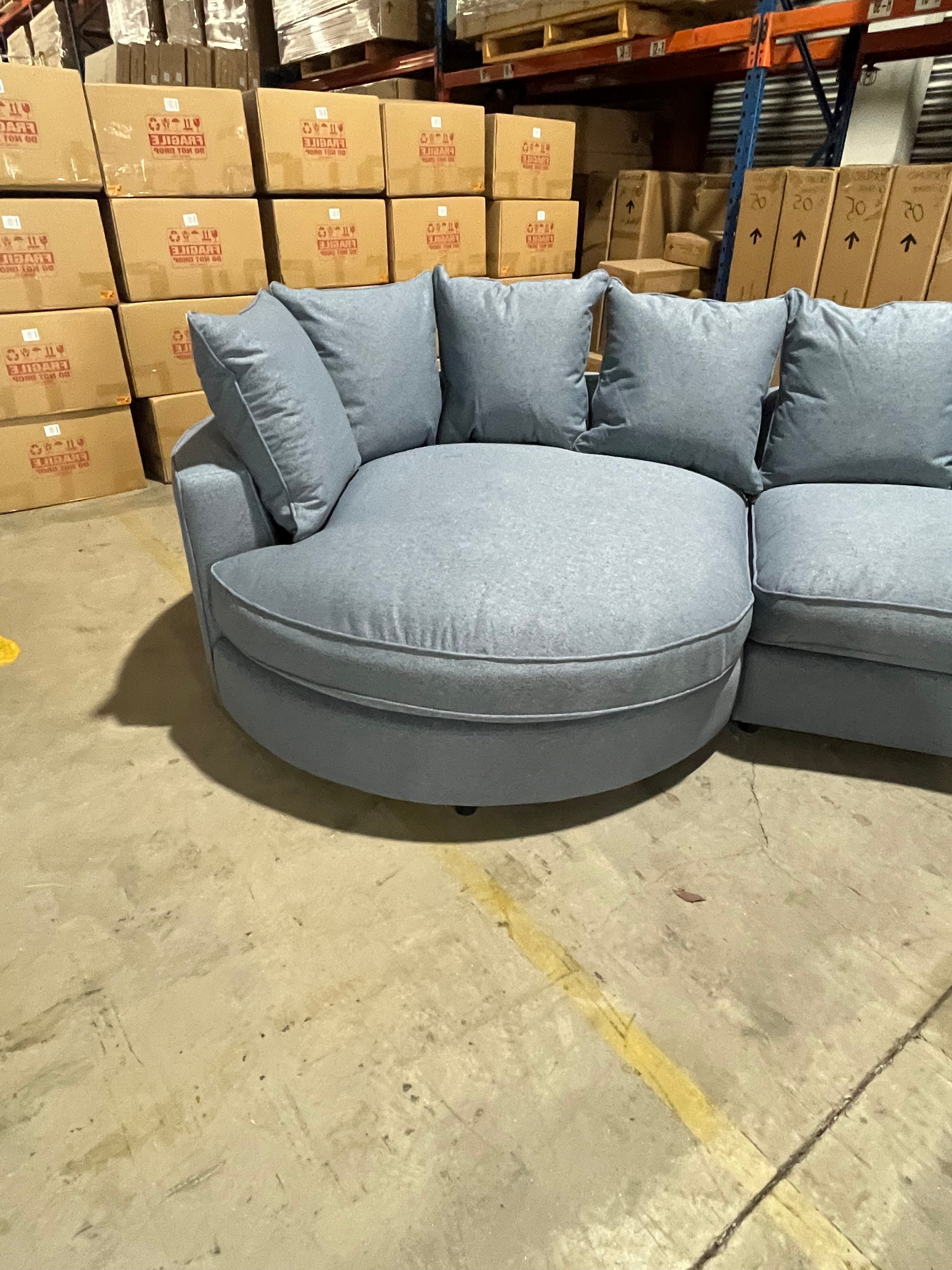 Jamie left chaise in blue