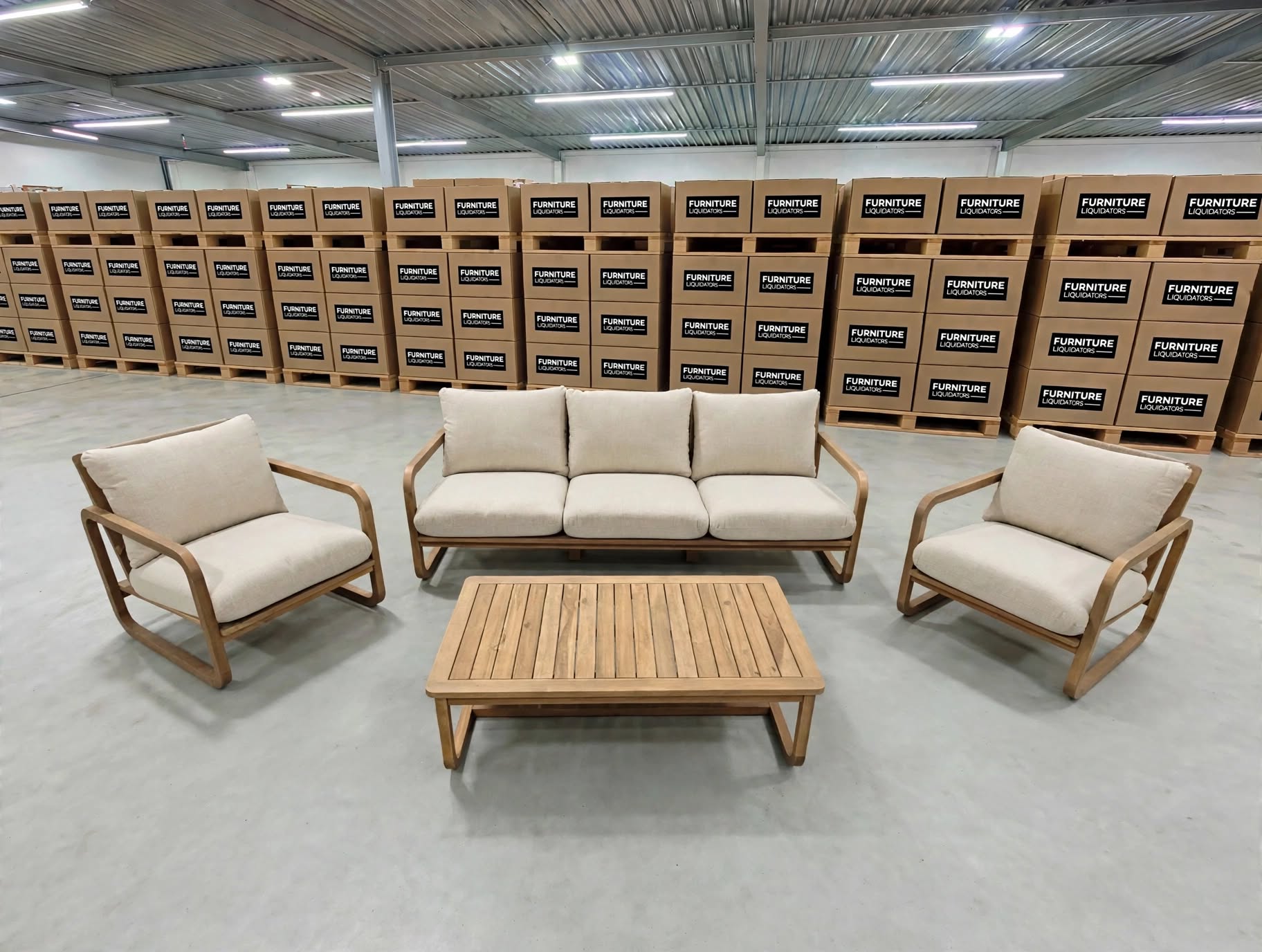 Lando 4pce Outdoor Range 3 seater 2 x Single Seats & Coffee Table