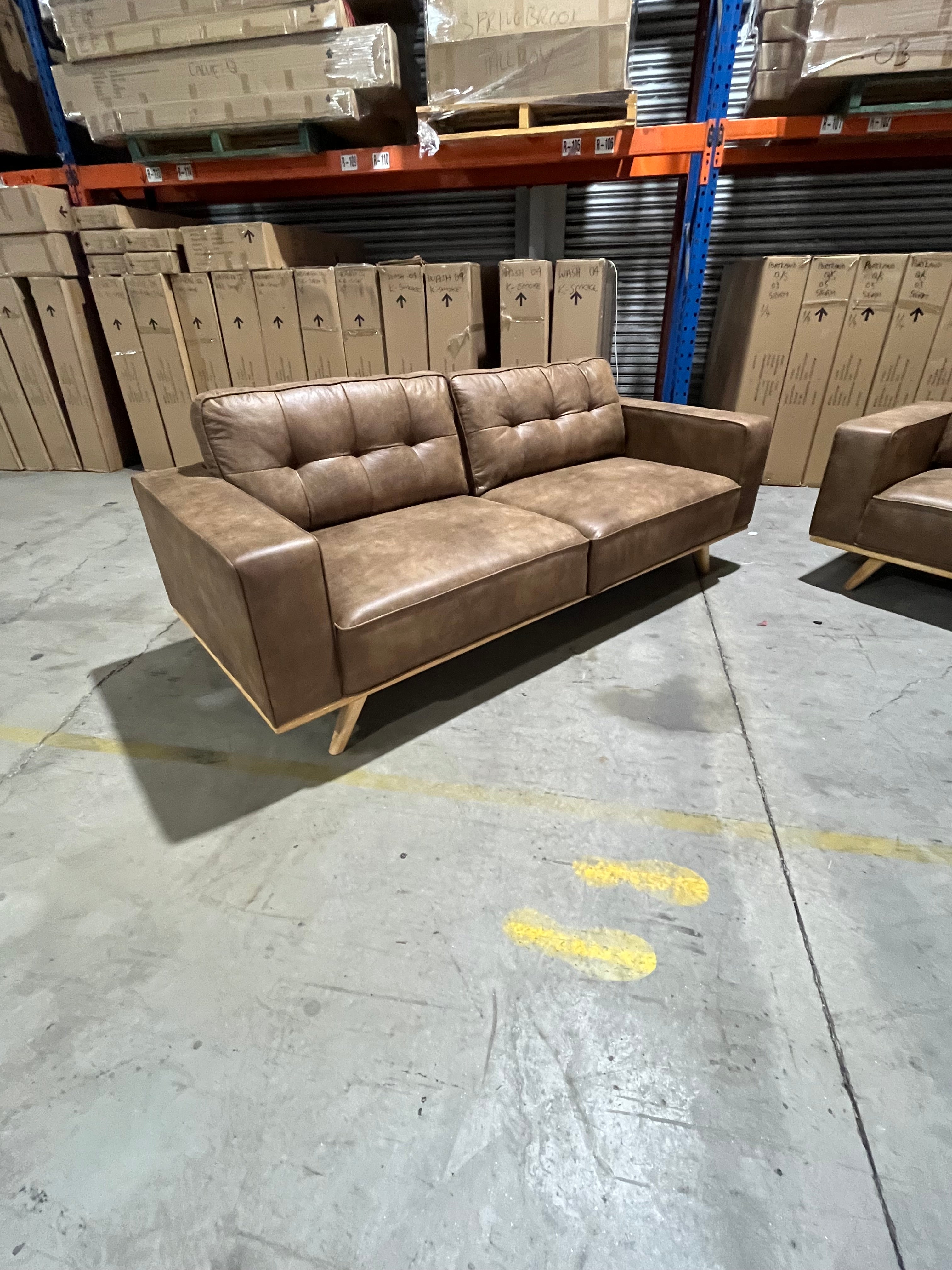Charles 3+2 sofa pair in tan nubuck