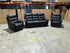 Barrett 3 Piece Leather Recliner Package In Black