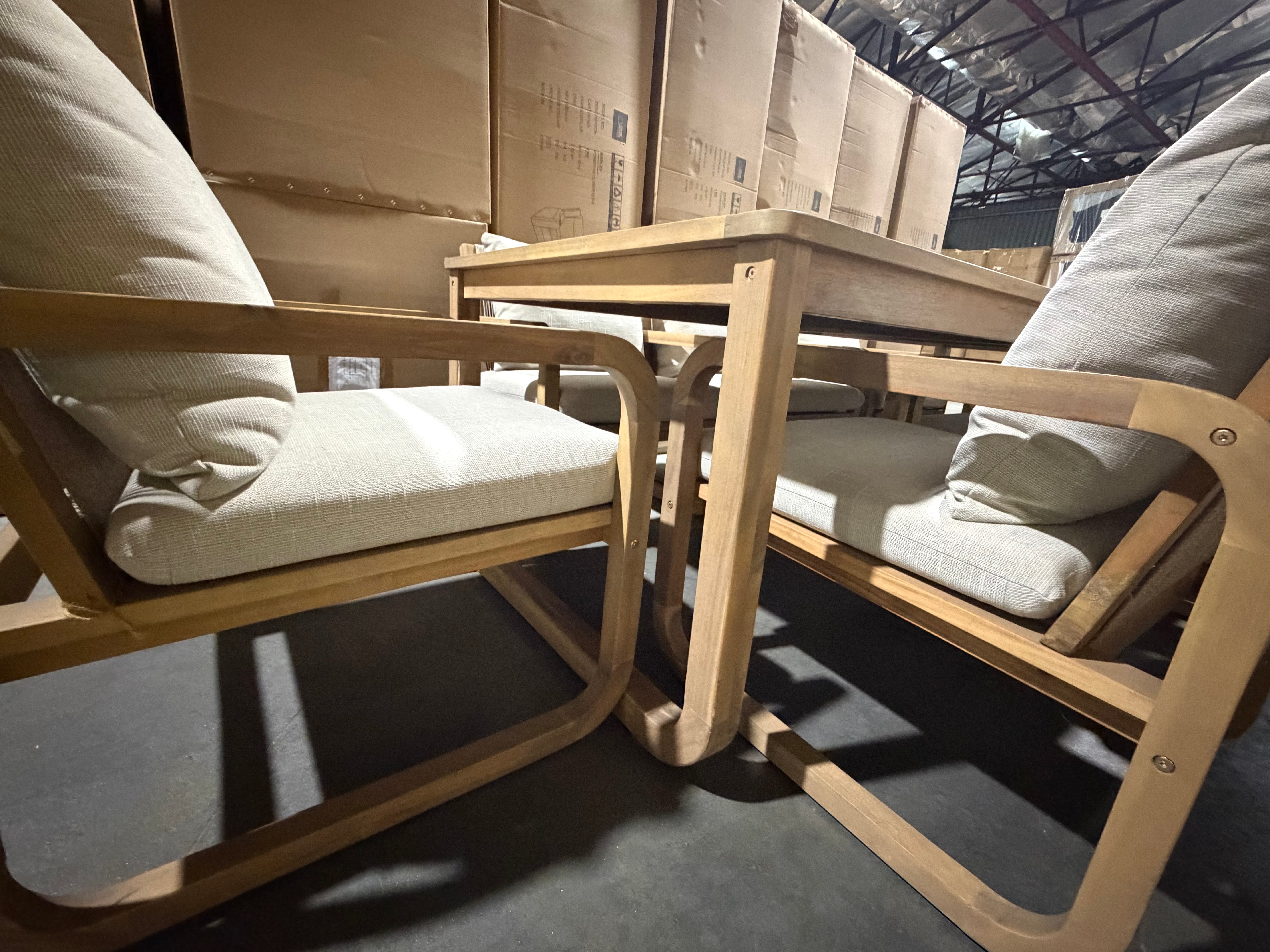 Lando 9pce Outdoor Setting 2400x1000 Table & 8x Chairs in Grey Wash