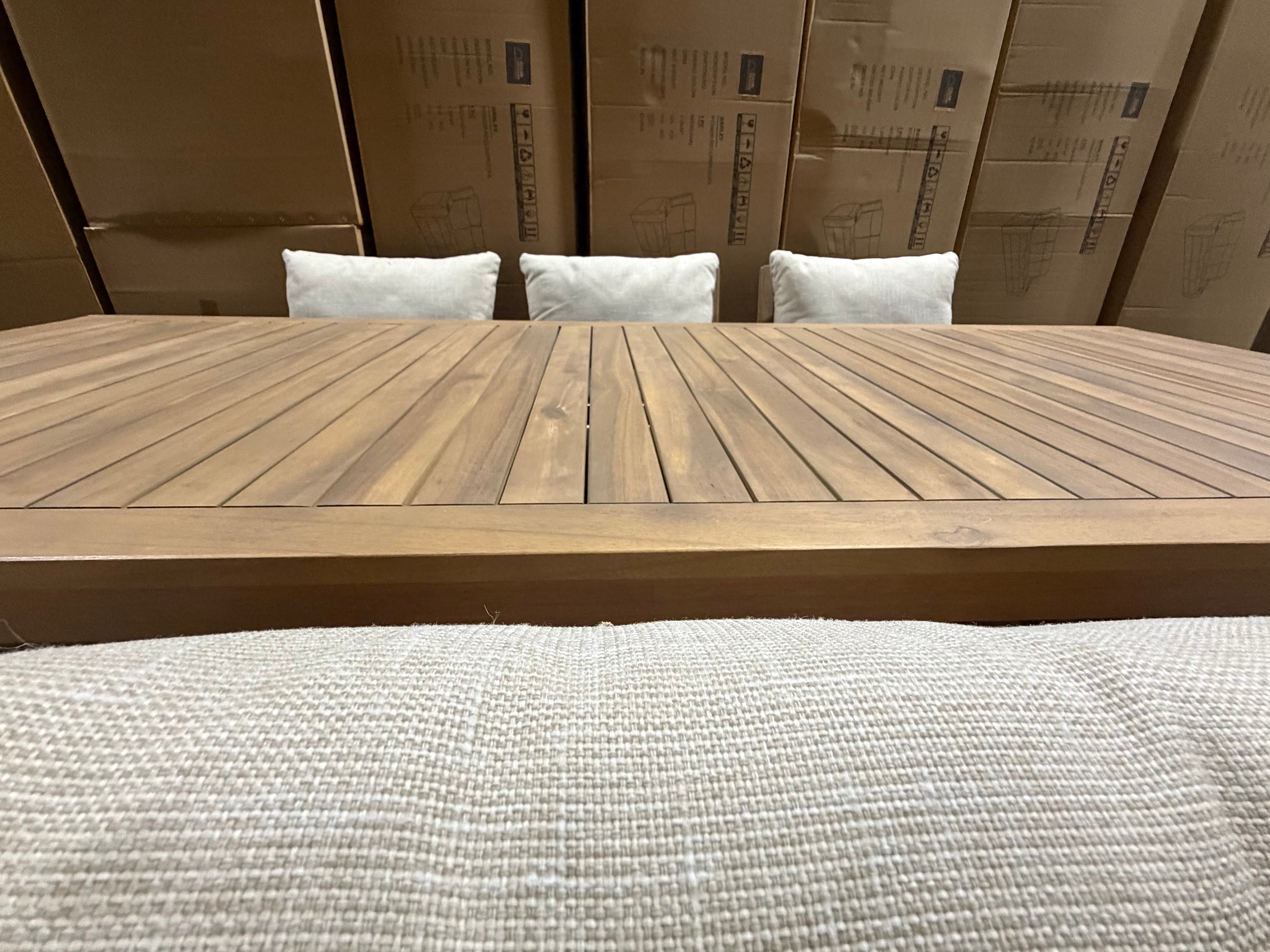 Lando 9pce Outdoor Setting 2400x1000 Table & 8x Chairs in Grey Wash