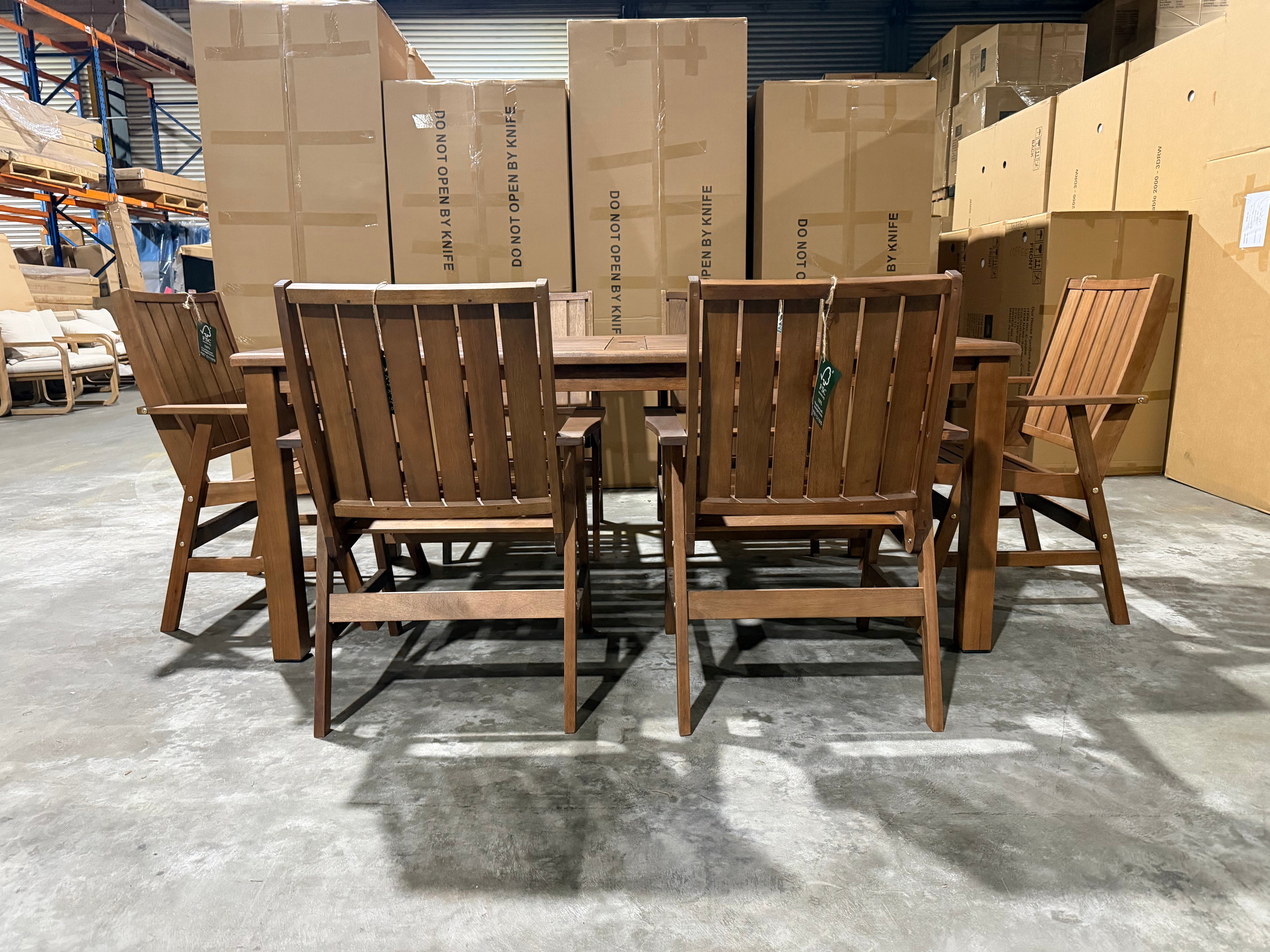 Nullabor 7pce Outdoor Setting 1800 Table 6 X Chairs