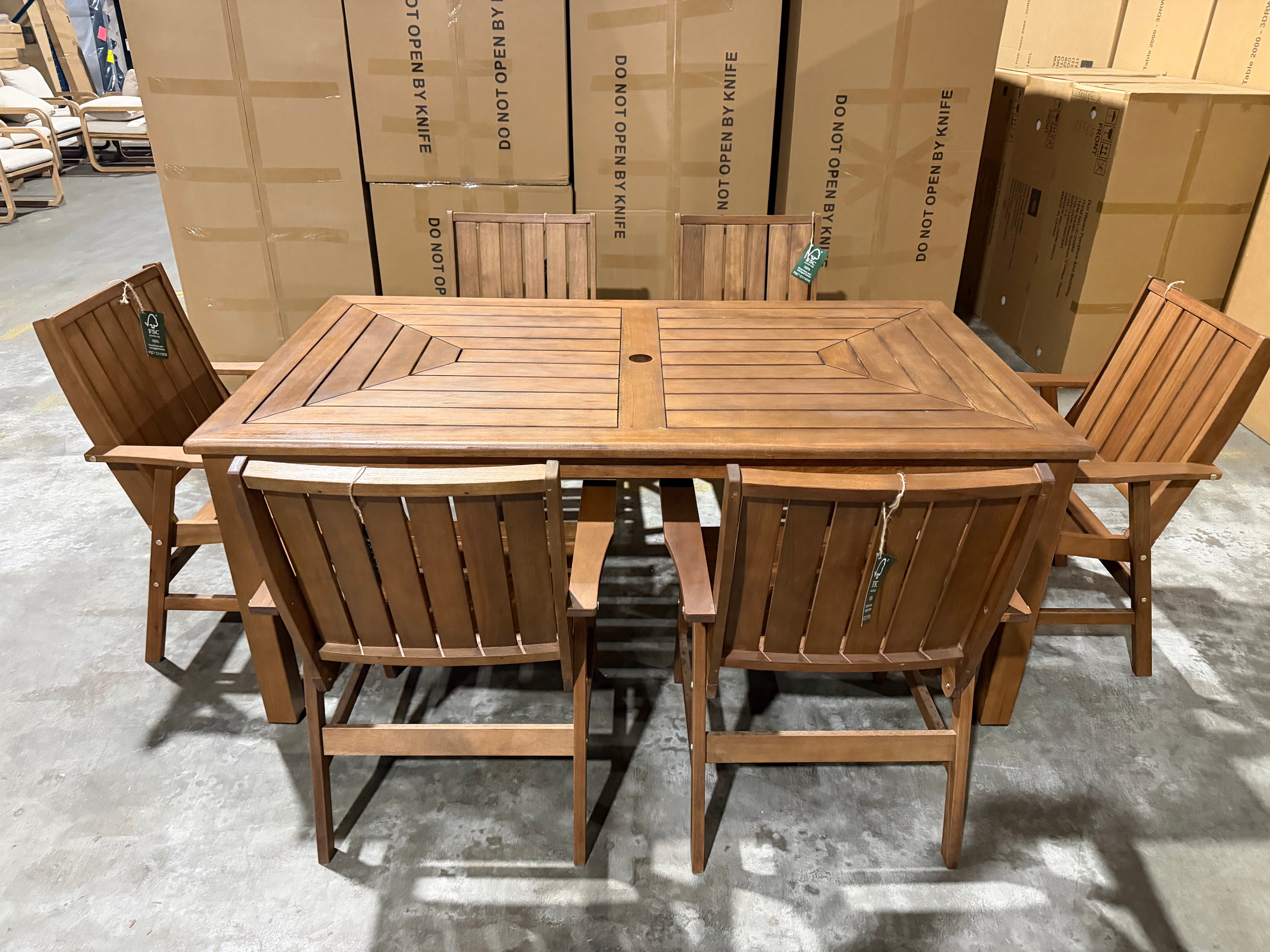 Nullabor 7pce Outdoor Setting 1800 Table 6 X Chairs