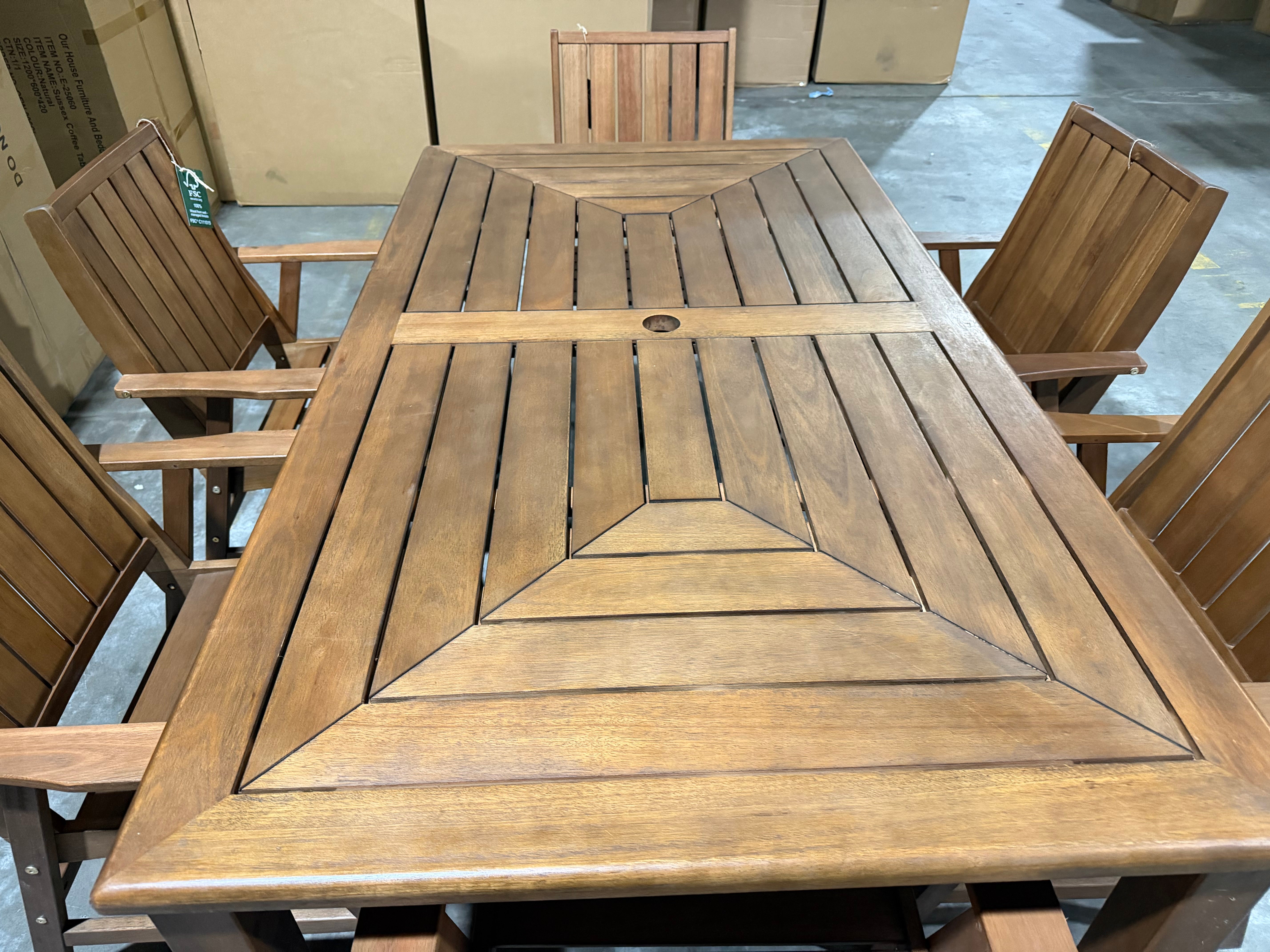 Nullabor 7pce Outdoor Setting 1800 Table 6 X Chairs