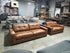 Abbie 3+2 Leather Soa Pair In Tan