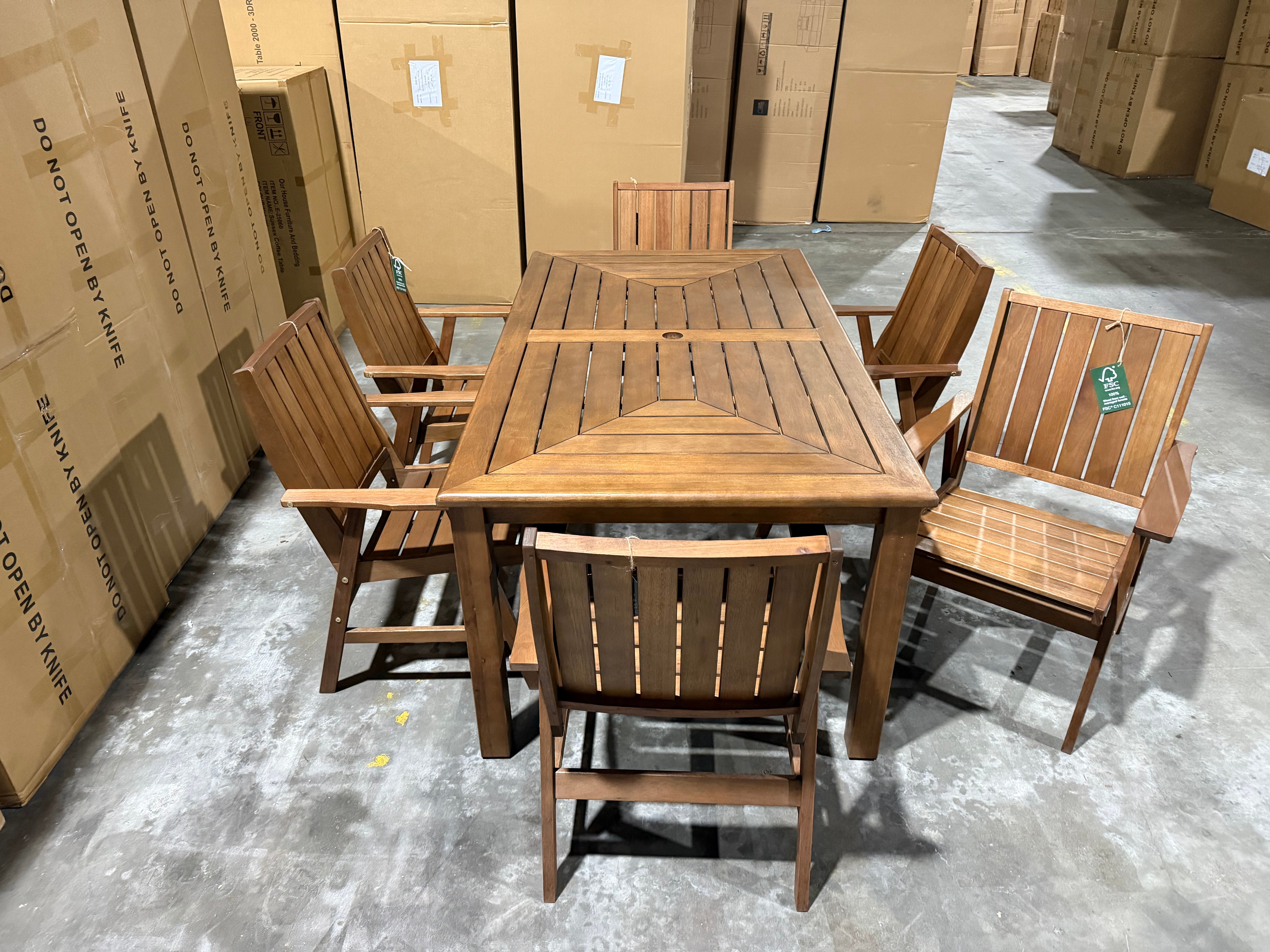 Nullabor 7pce Outdoor Setting 1800 Table 6 X Chairs