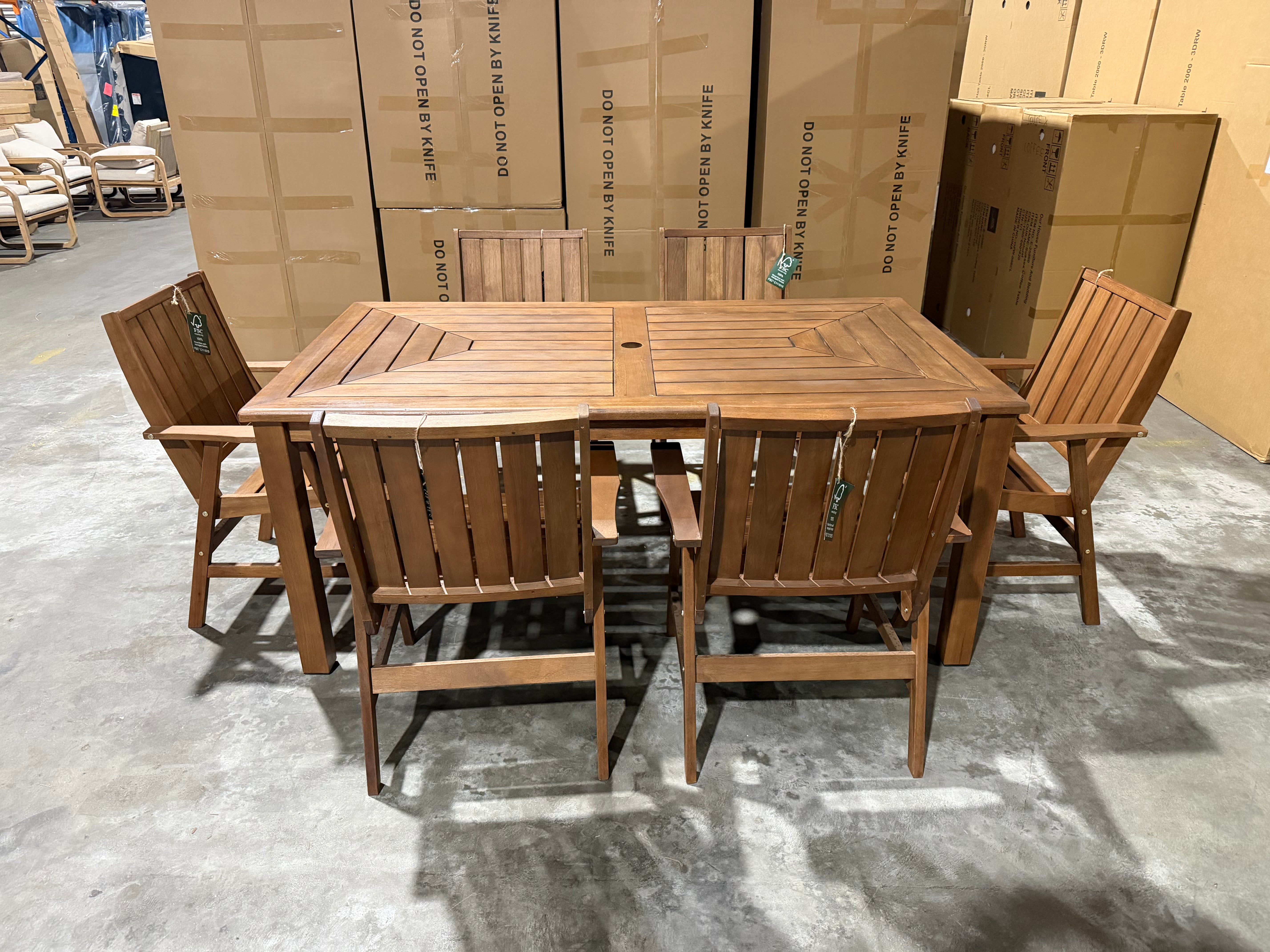 Nullabor 7pce Outdoor Setting 1800 Table 6 X Chairs