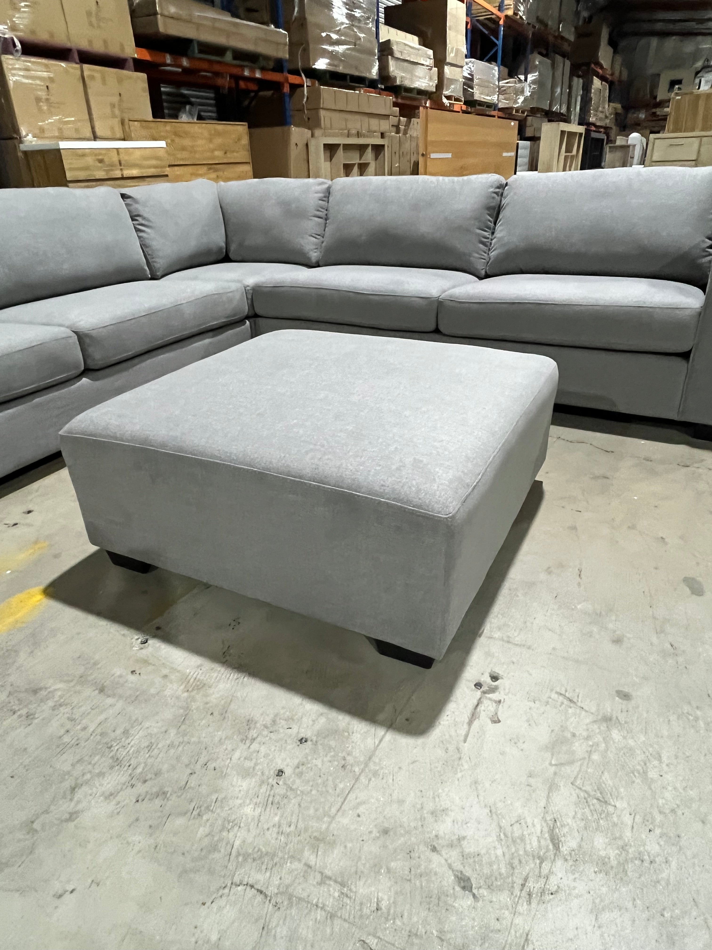 Jesse Corner Lounge With Ottoman In Smoke Grey