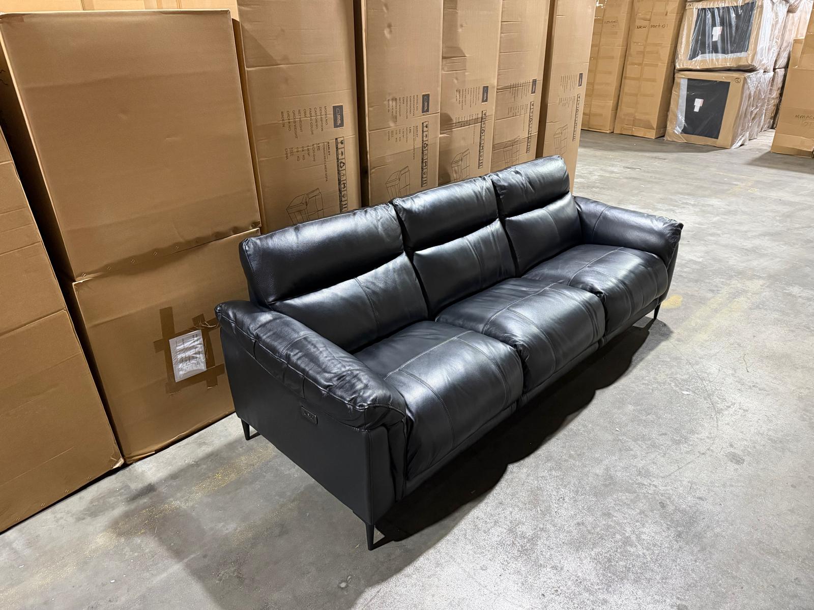 Oasis 3 Seater With 3 Electric Recliners (BLACK)