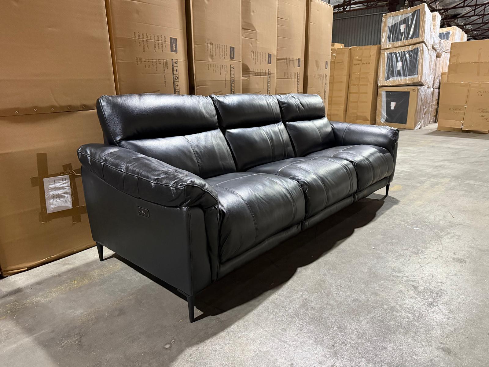 Oasis 3 Seater With 3 Electric Recliners (BLACK)