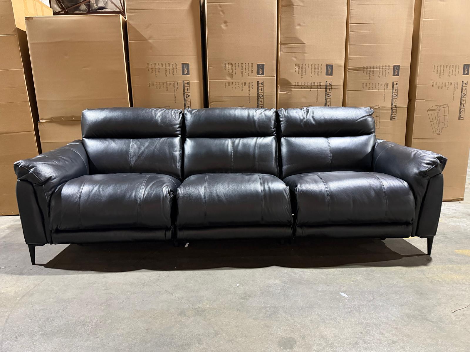 Oasis 3 Seater With 3 Electric Recliners (BLACK)