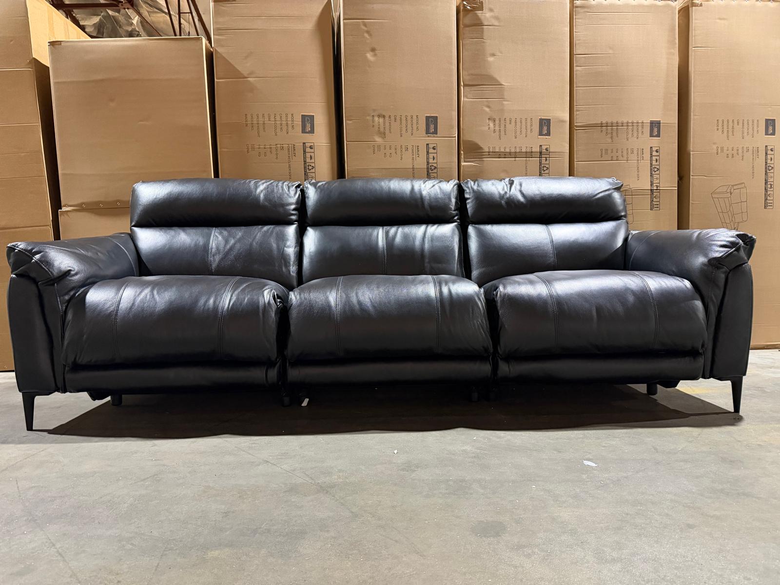 Oasis 3 Seater With 3 Electric Recliners (BLACK)
