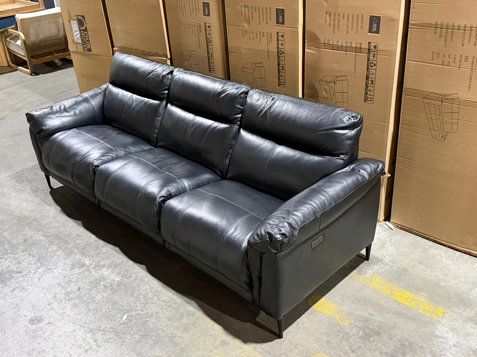 Oasis 3 Seater With 3 Electric Recliners (BLACK)
