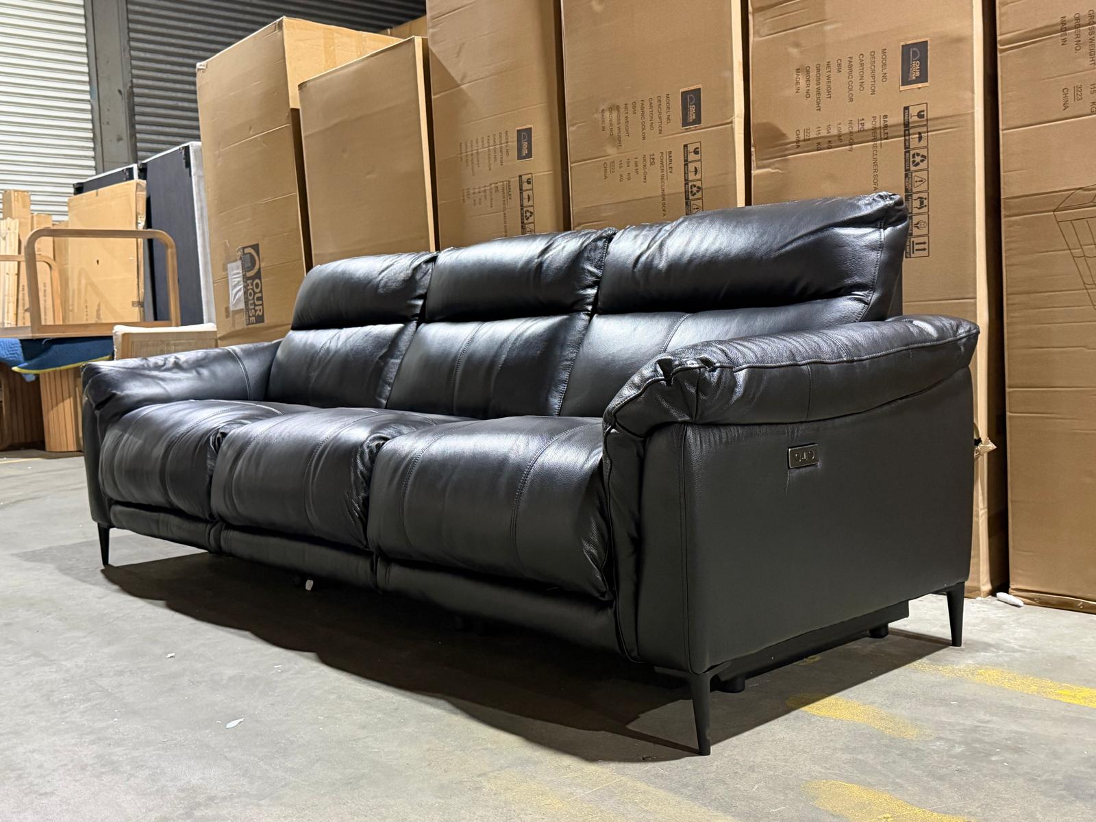 Oasis 3 Seater With 3 Electric Recliners (BLACK)