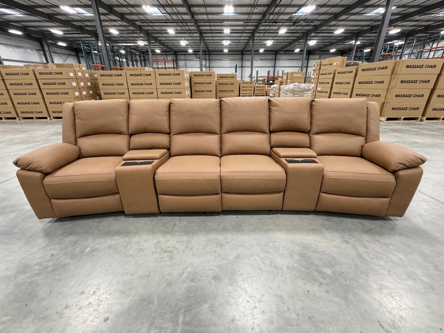 Bradford Home Theatre lounge 4 electric recliners in Tan