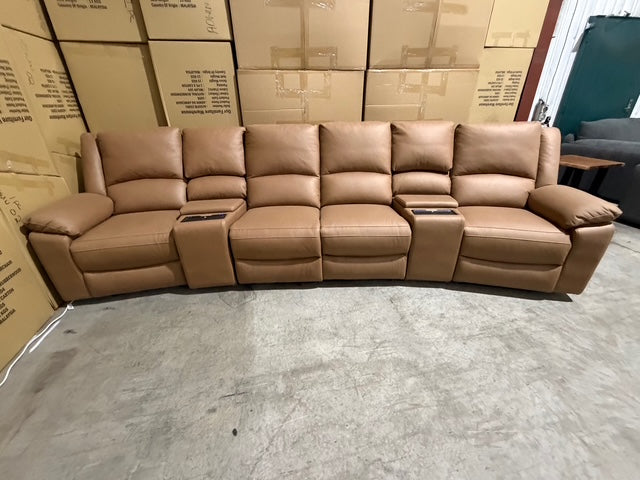 Bradford Home Theatre lounge 4 electric recliners in Tan