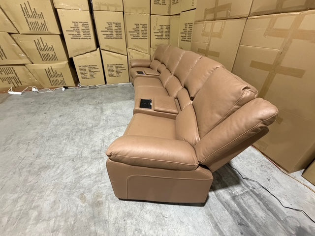 Bradford Home Theatre lounge 4 electric recliners in Tan