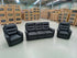 Barrett 3 Piece Leather Recliner Package In Black