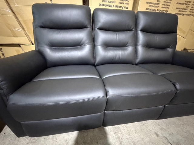 Barrett 3 Piece Leather Recliner Package In Black
