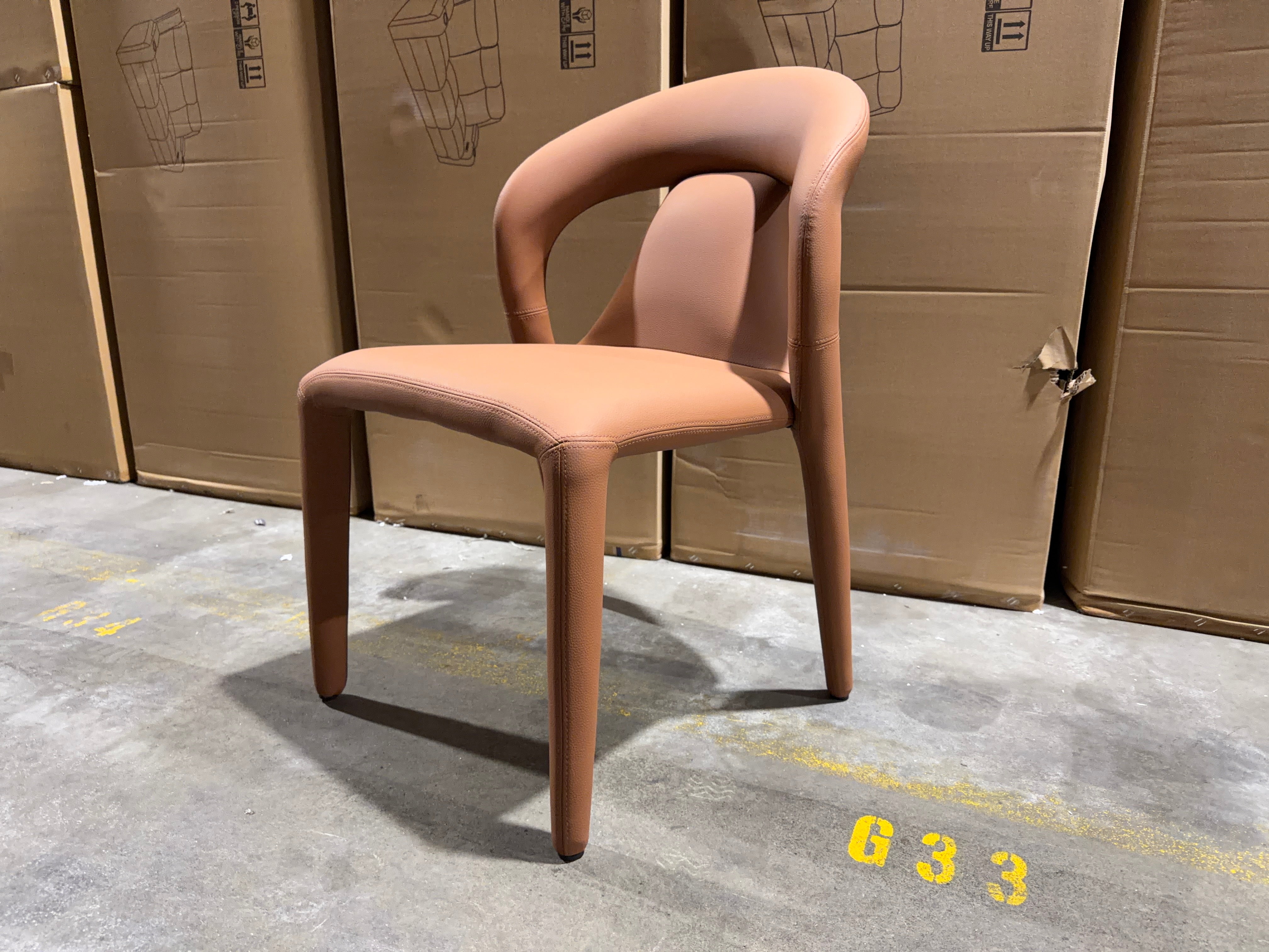 Elena Fully Upholstered Dining Chair Tan