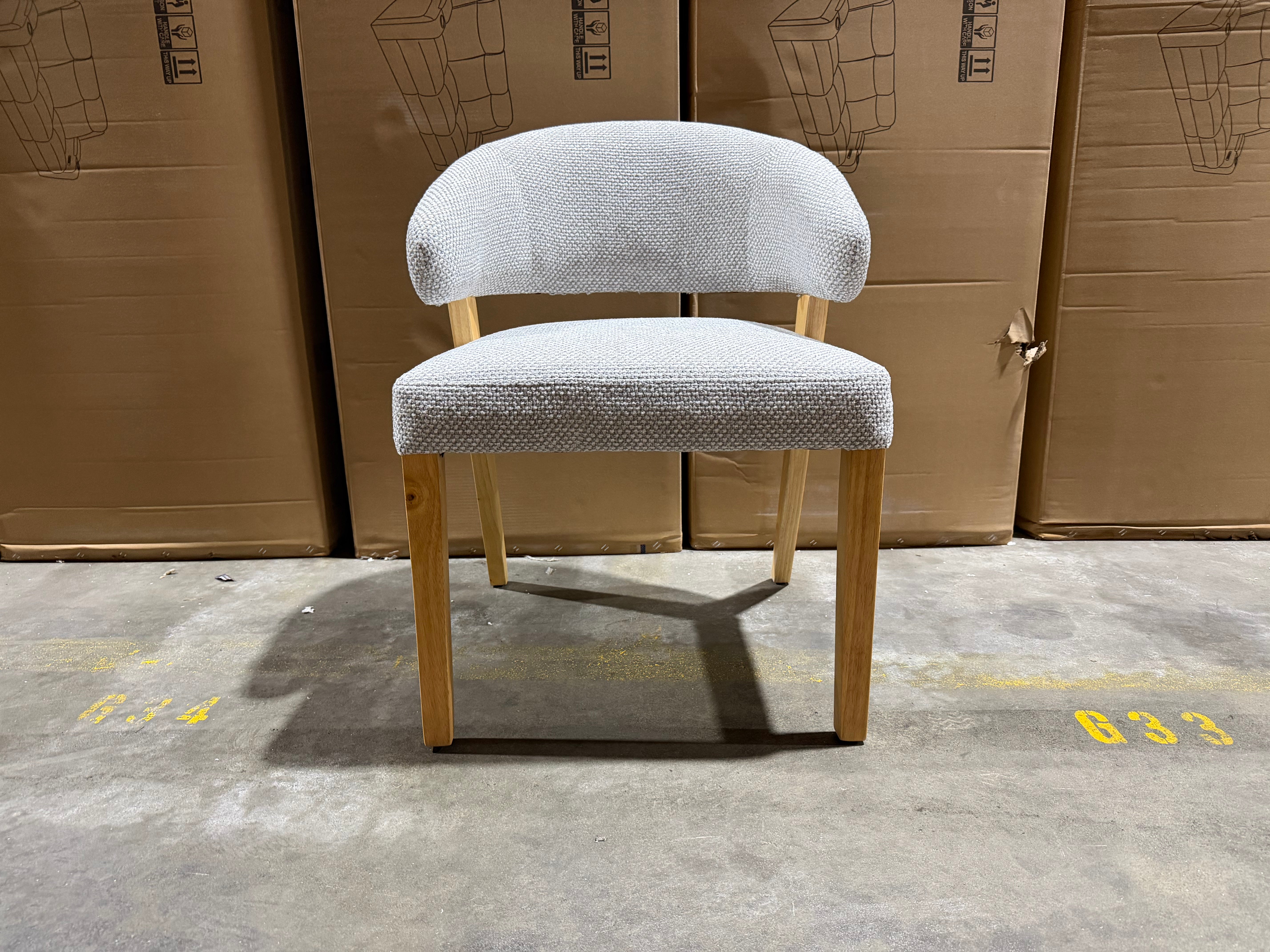 Layton Dining Chair Grey Fabric With Natural Leg