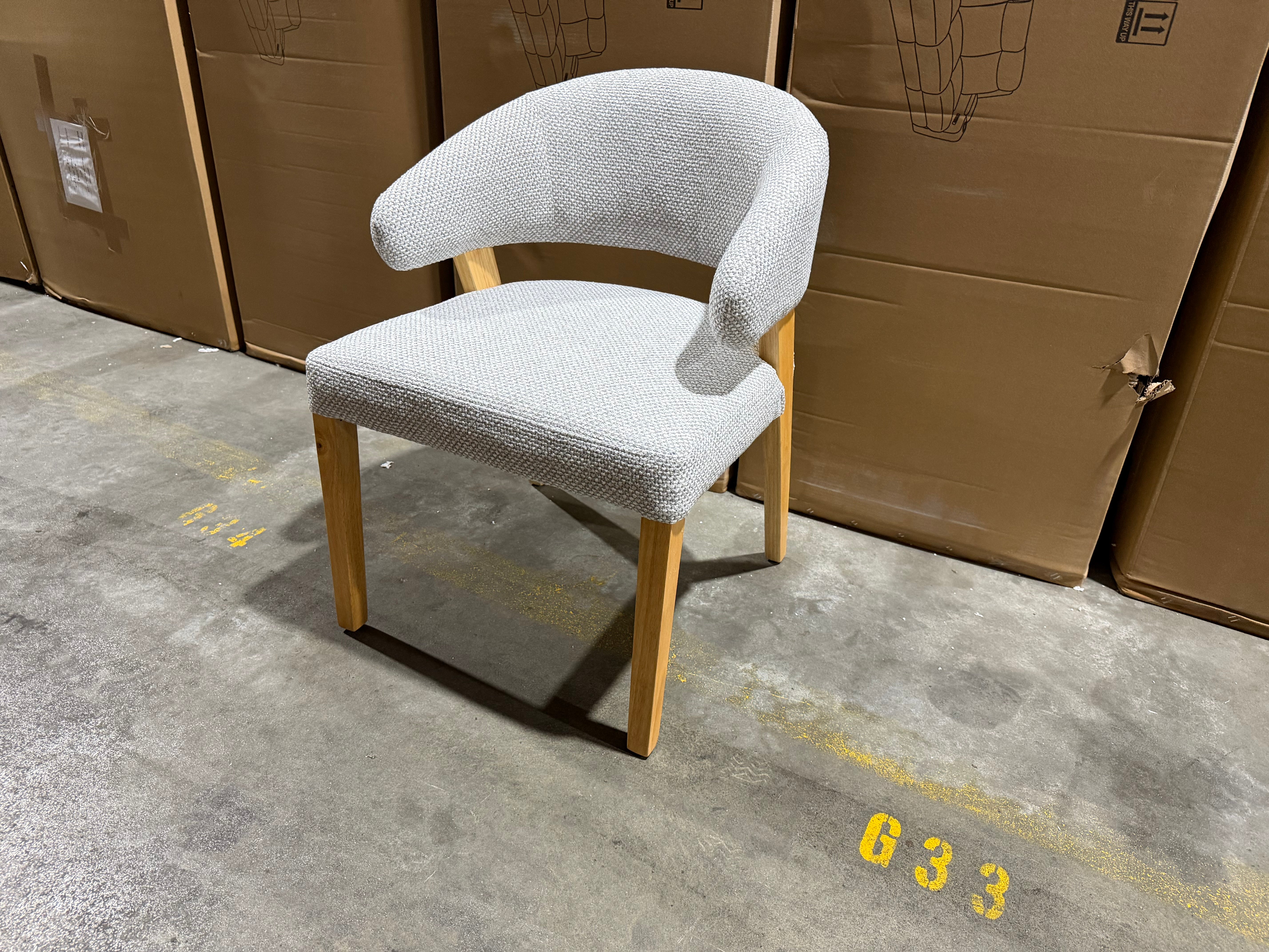 Layton Dining Chair Grey Fabric With Natural Leg
