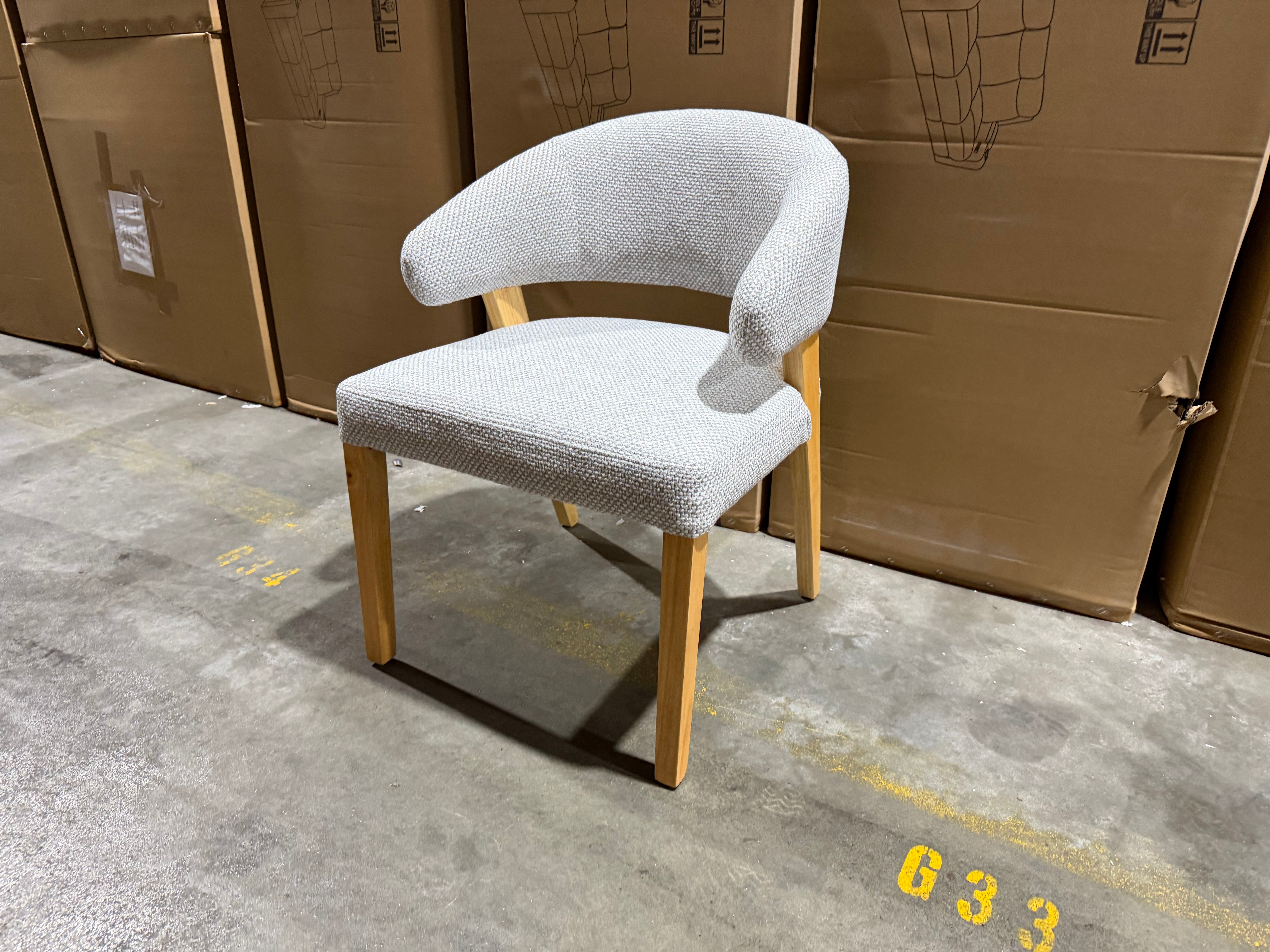 Layton Dining Chair Grey Fabric With Natural Leg