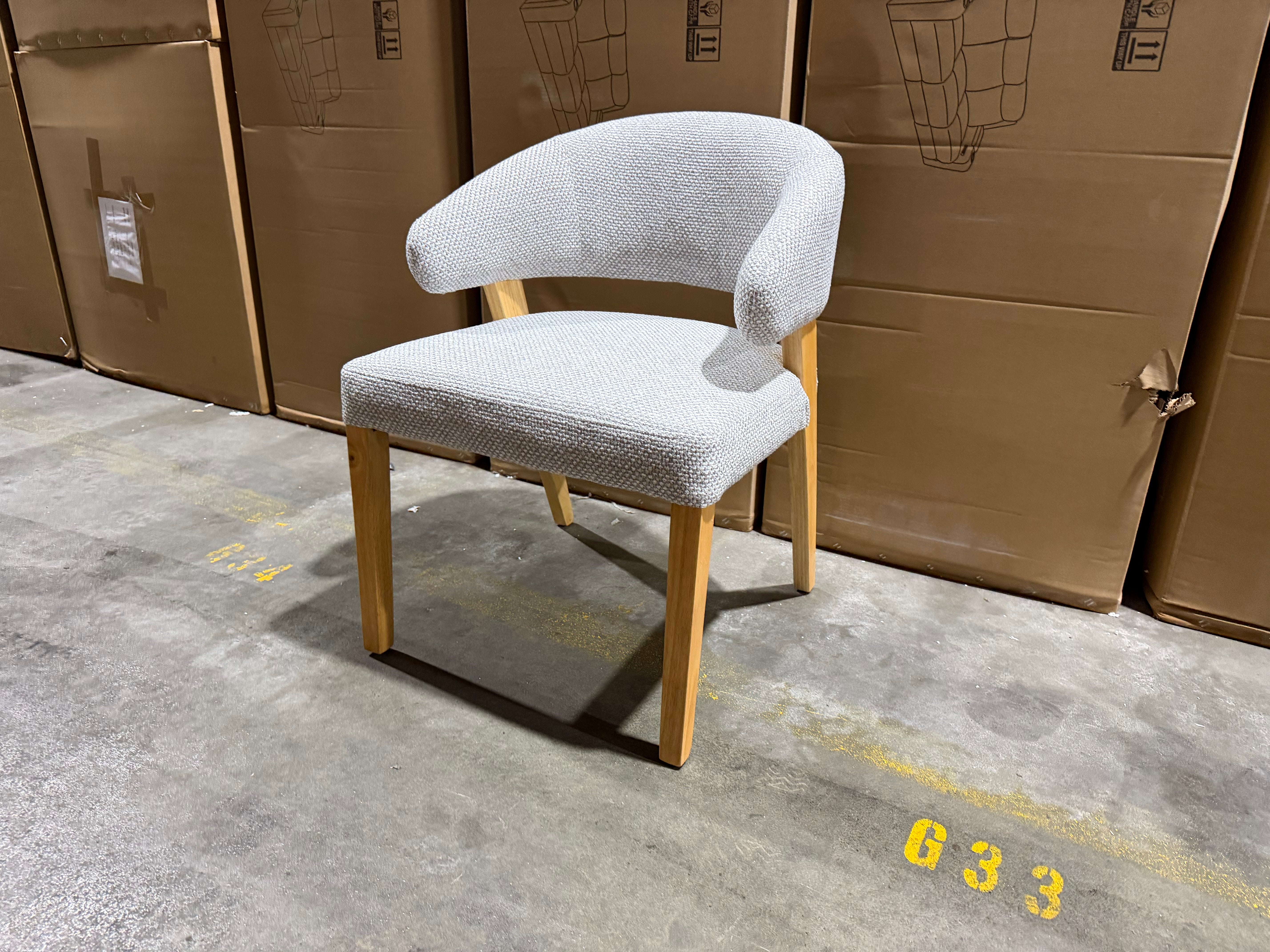 Layton Dining Chair Grey Fabric With Natural Leg