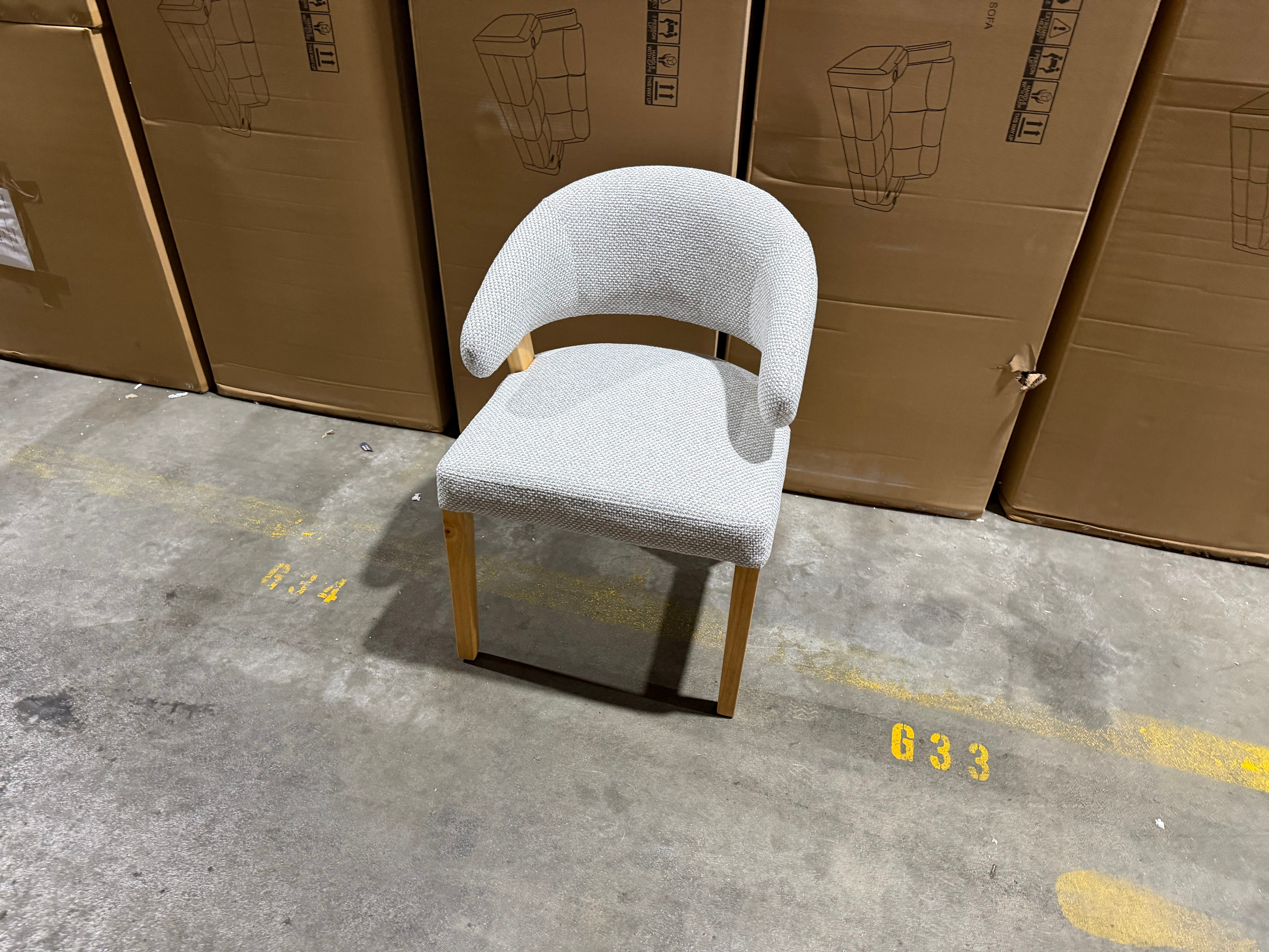 Layton Dining Chair Grey Fabric With Natural Leg