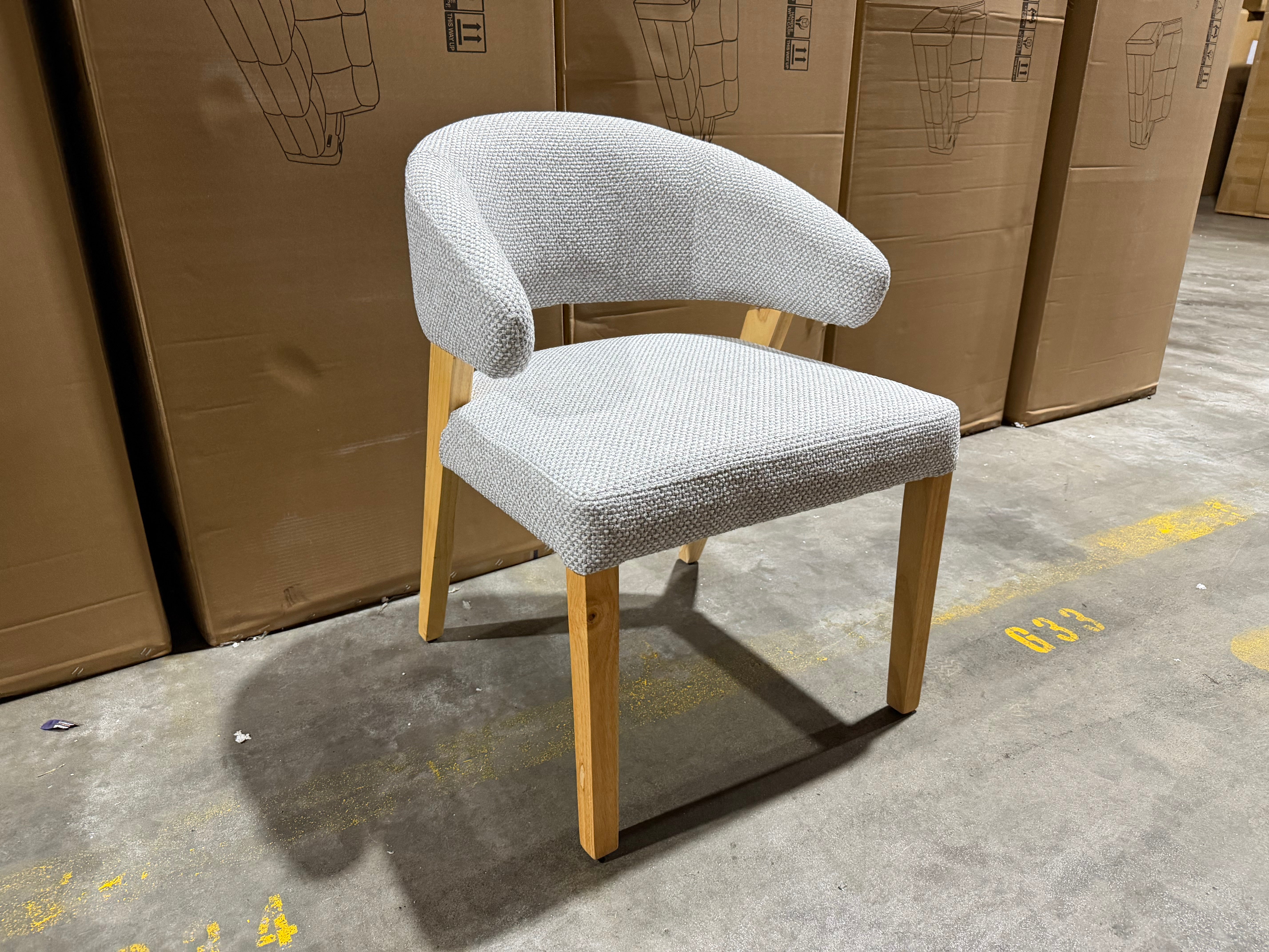 Layton Dining Chair Grey Fabric With Natural Leg