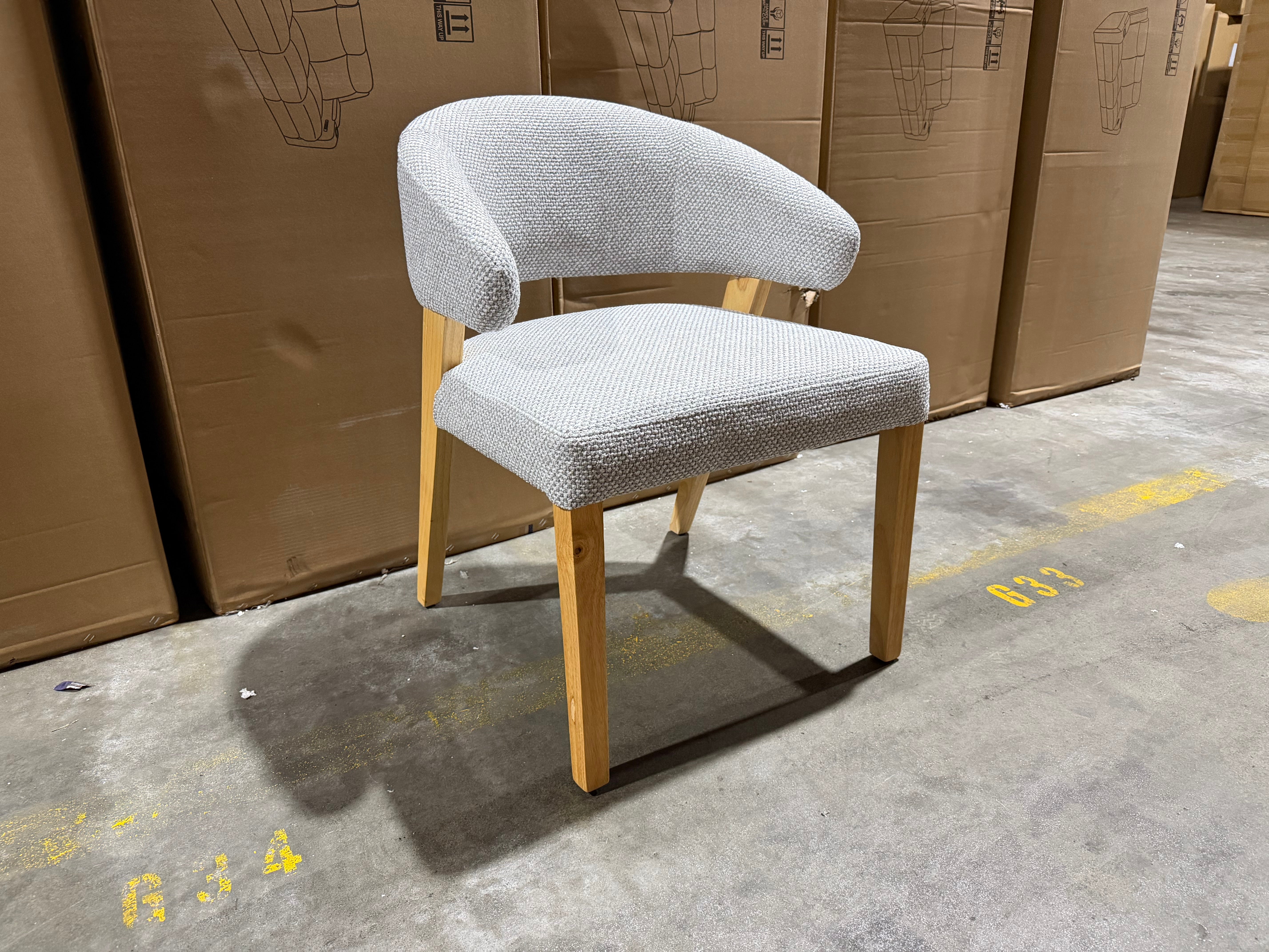 Layton Dining Chair Grey Fabric With Natural Leg