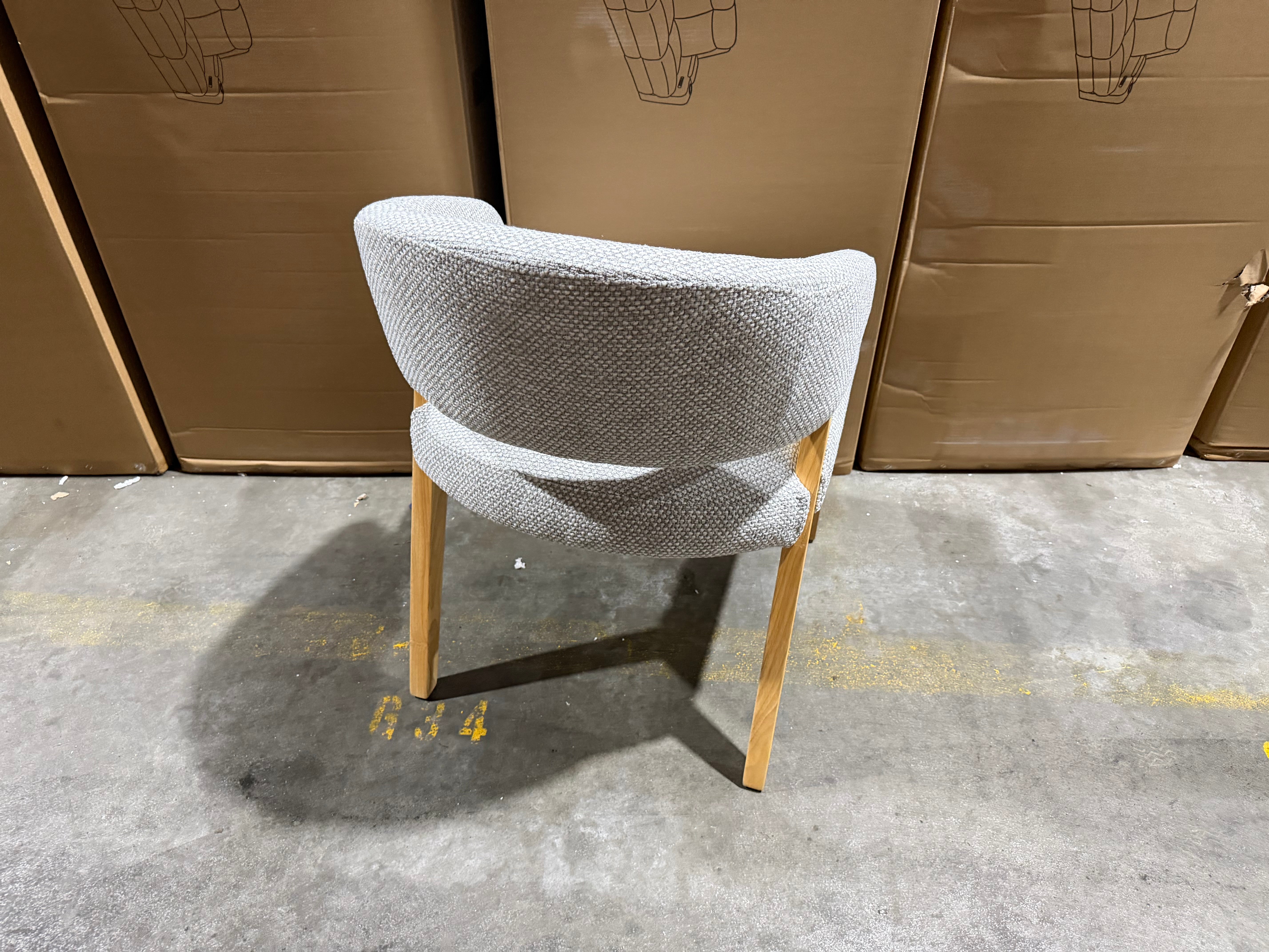 Layton Dining Chair Grey Fabric With Natural Leg