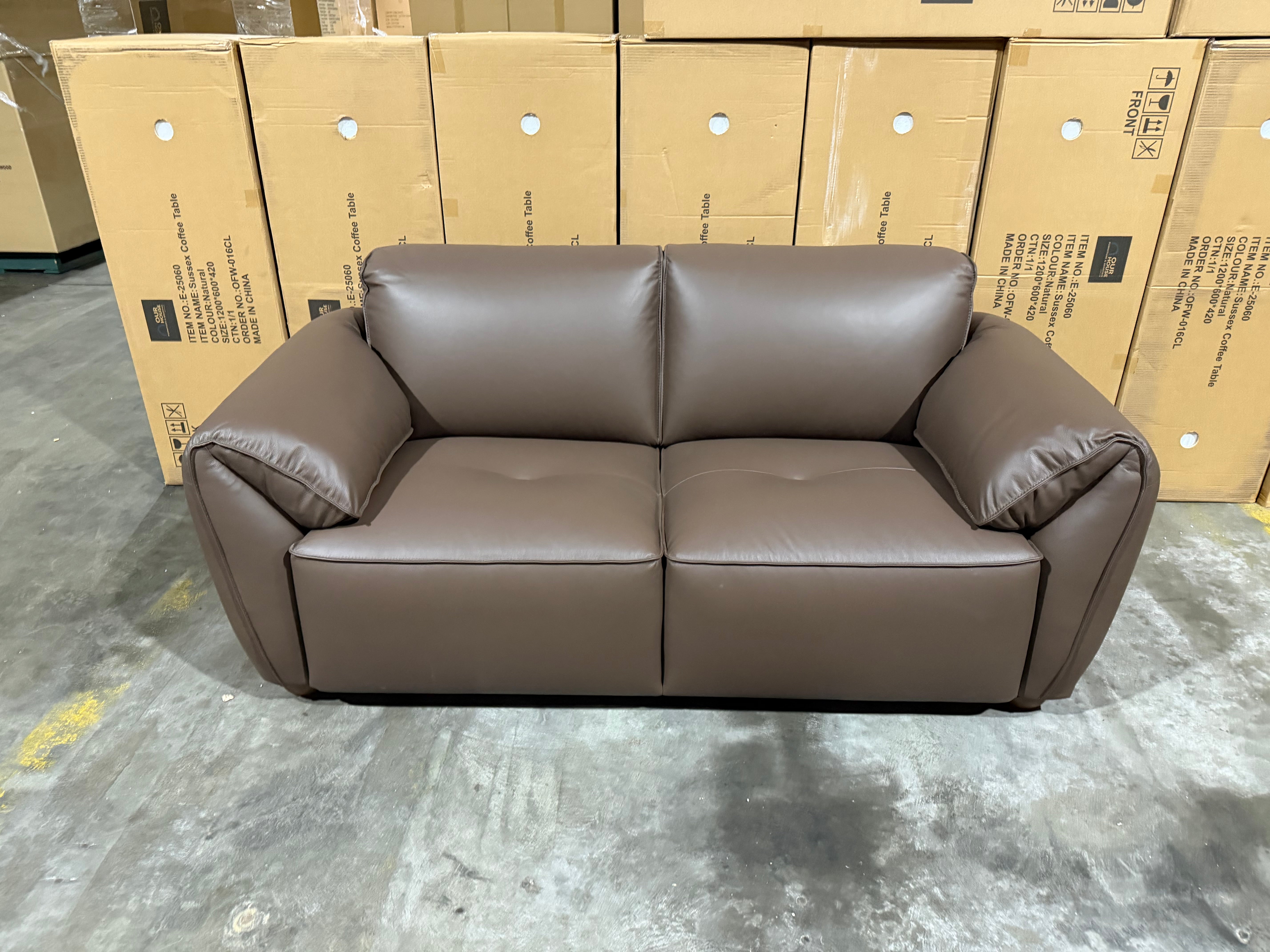 Sapphire 2 Seater Sofa In Brown Leather