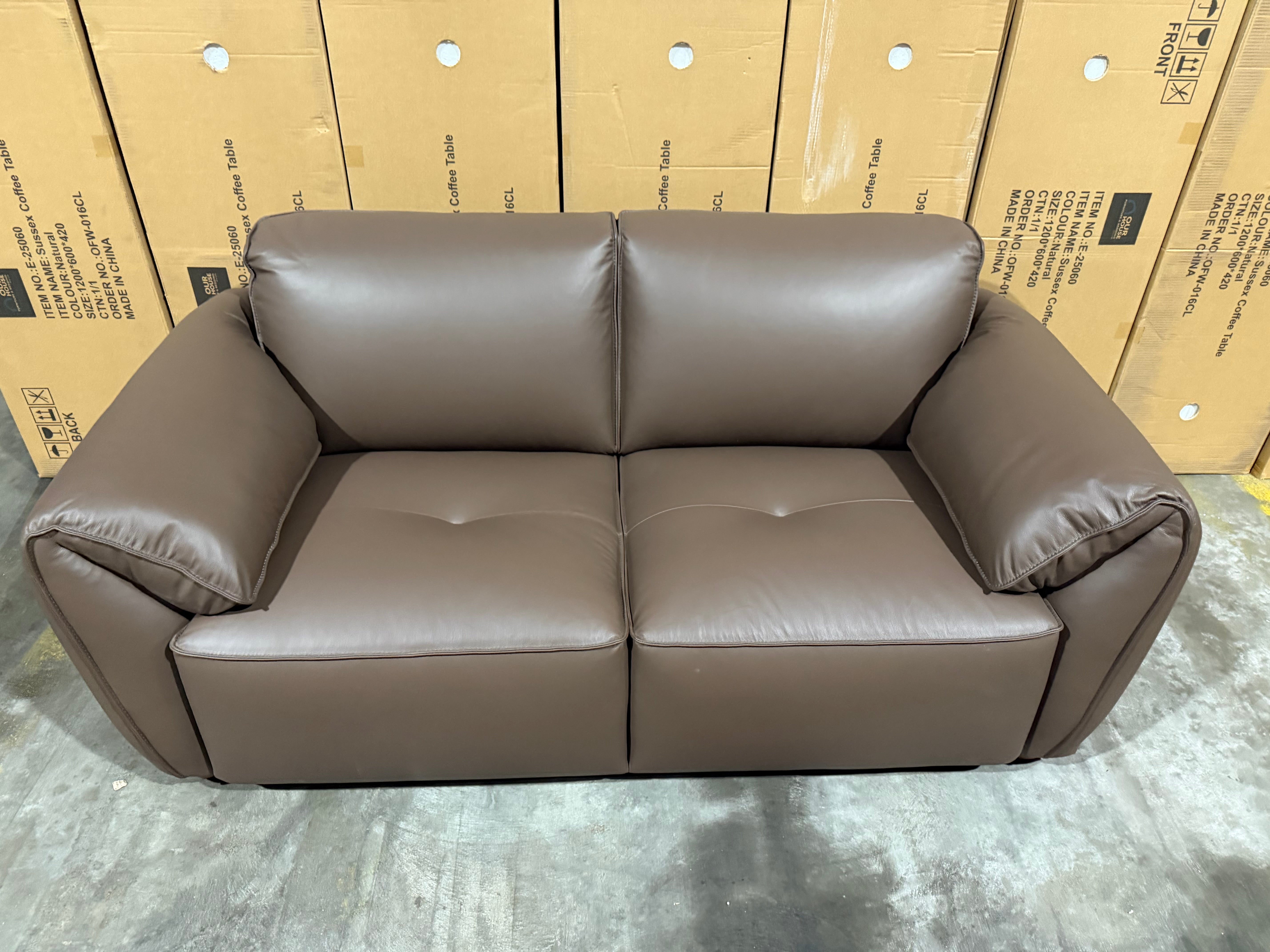 Sapphire 2 Seater Sofa In Brown Leather