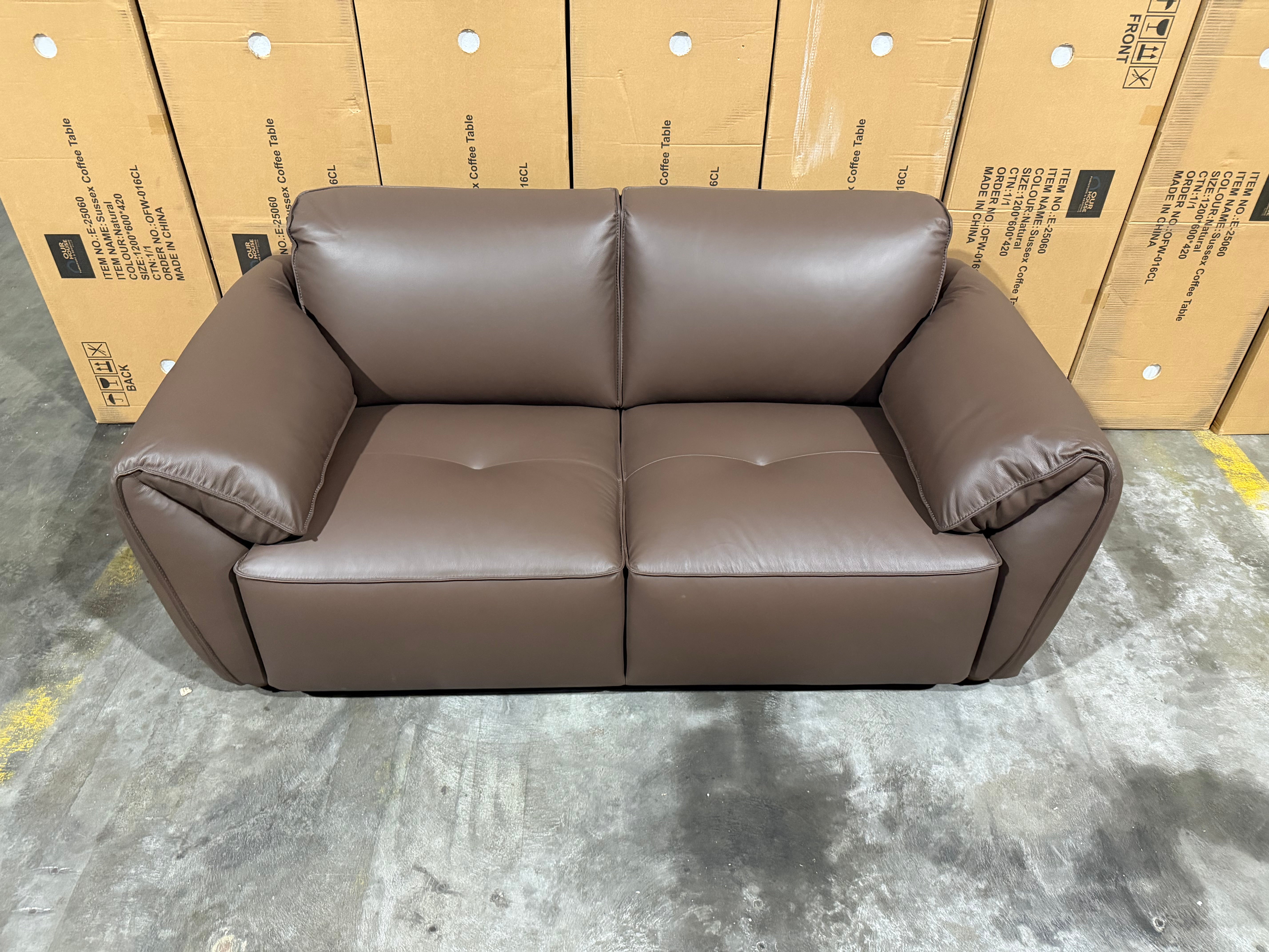 Sapphire 2 Seater Sofa In Brown Leather