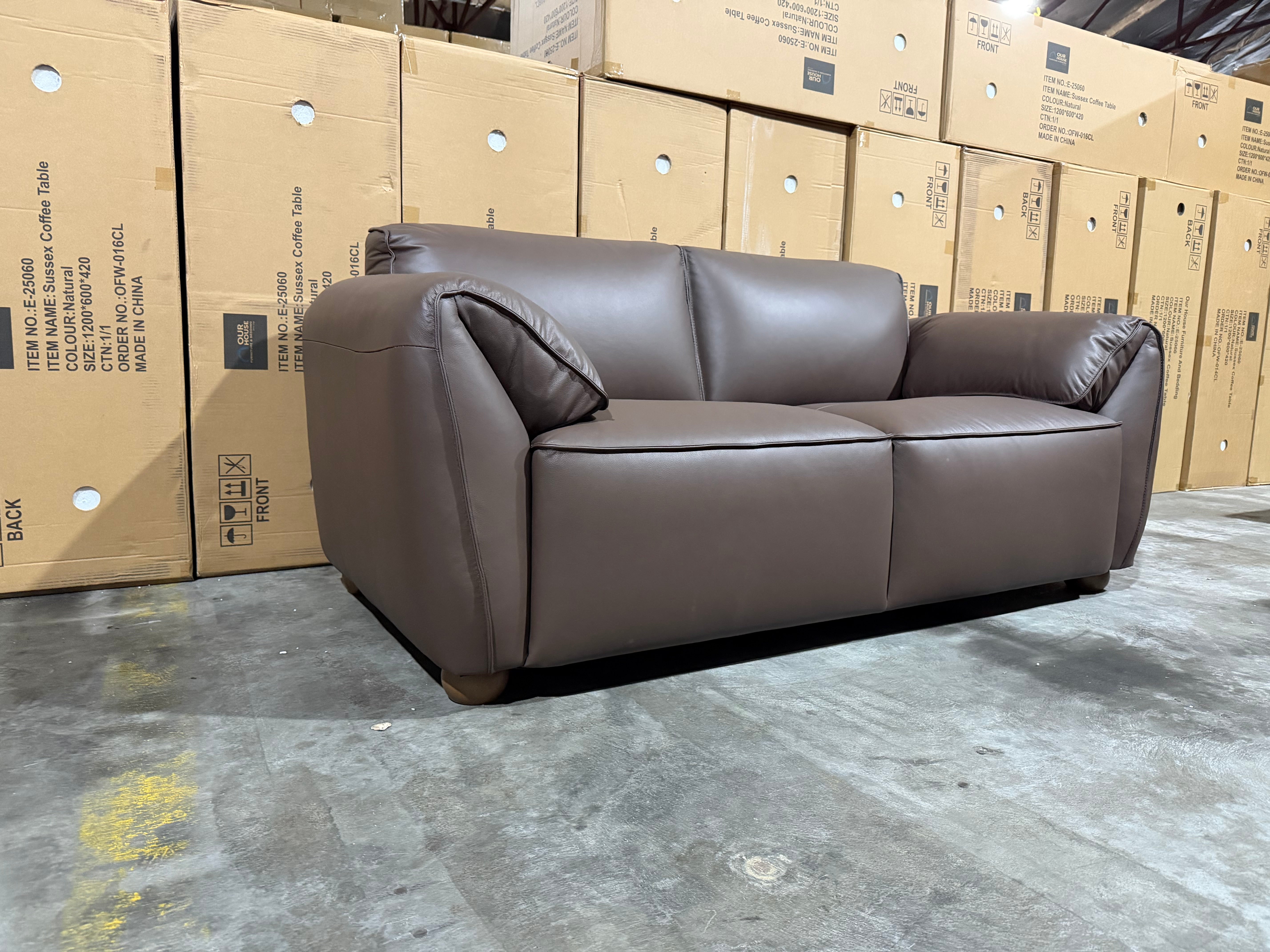 Sapphire 2 Seater Sofa In Brown Leather