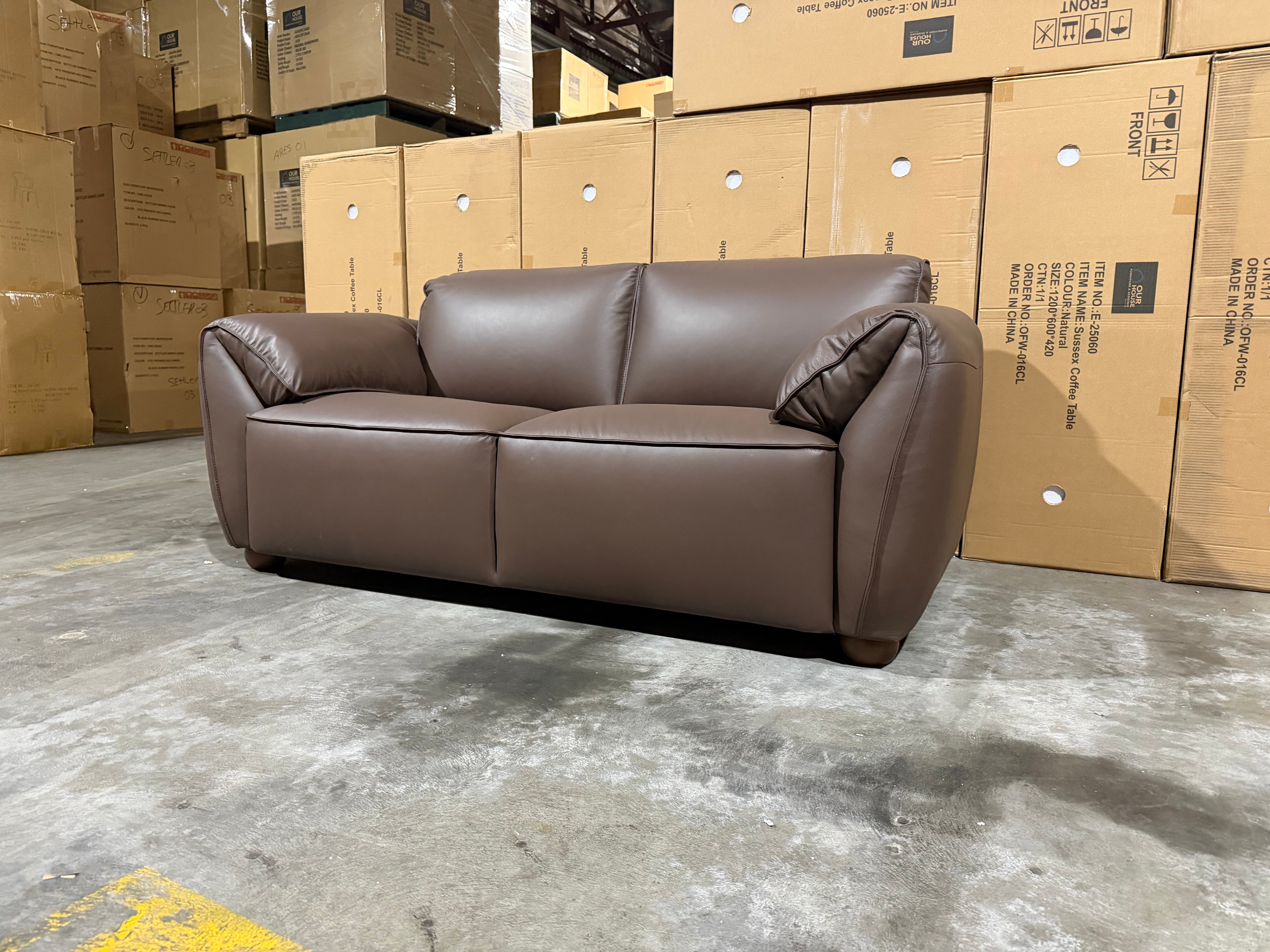 Sapphire 2 Seater Sofa In Brown Leather