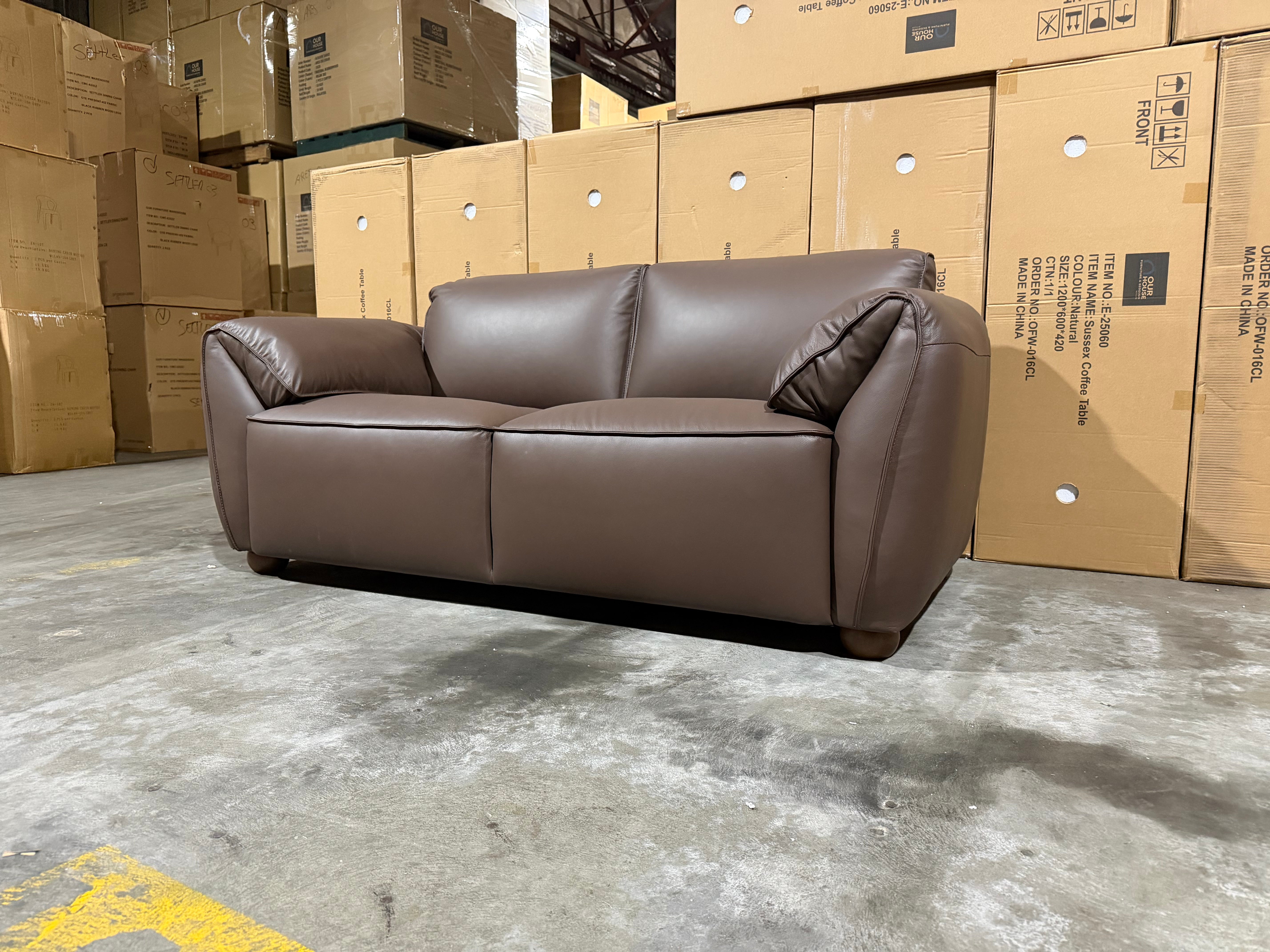 Sapphire 2 Seater Sofa In Brown Leather