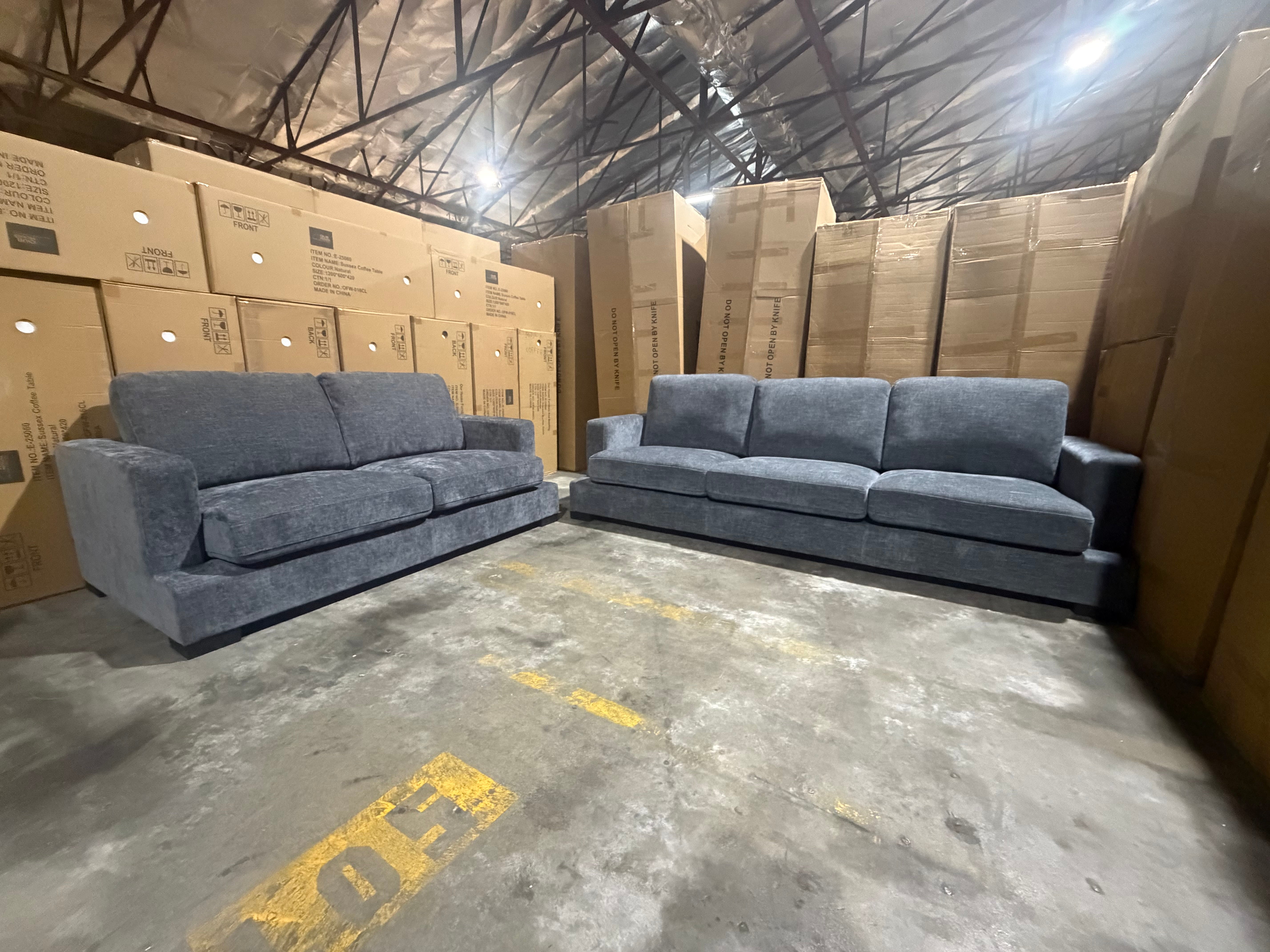 Stella 3+2 Sofa Pair In Licorice