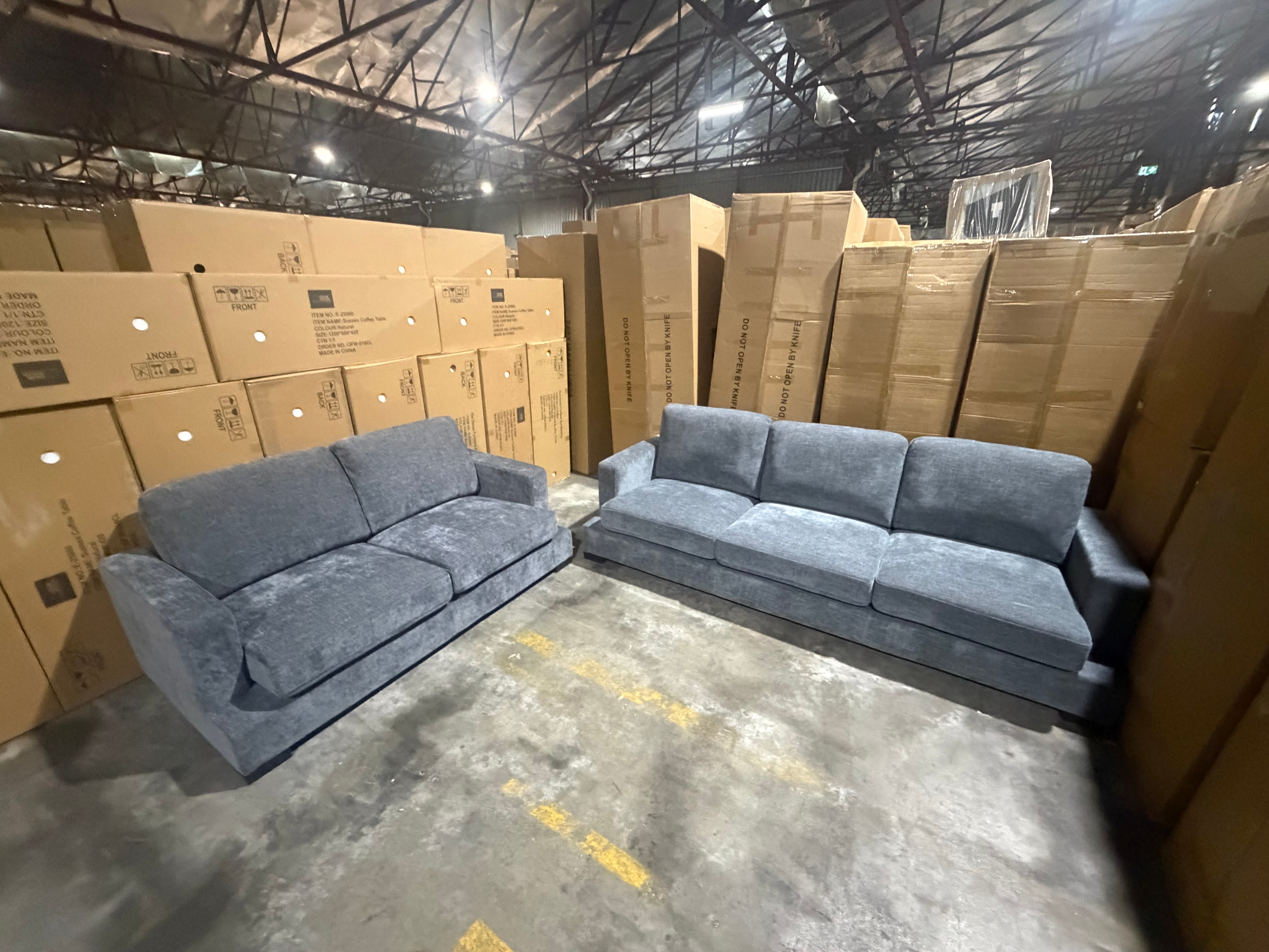 Stella 3+2 Sofa Pair In Licorice