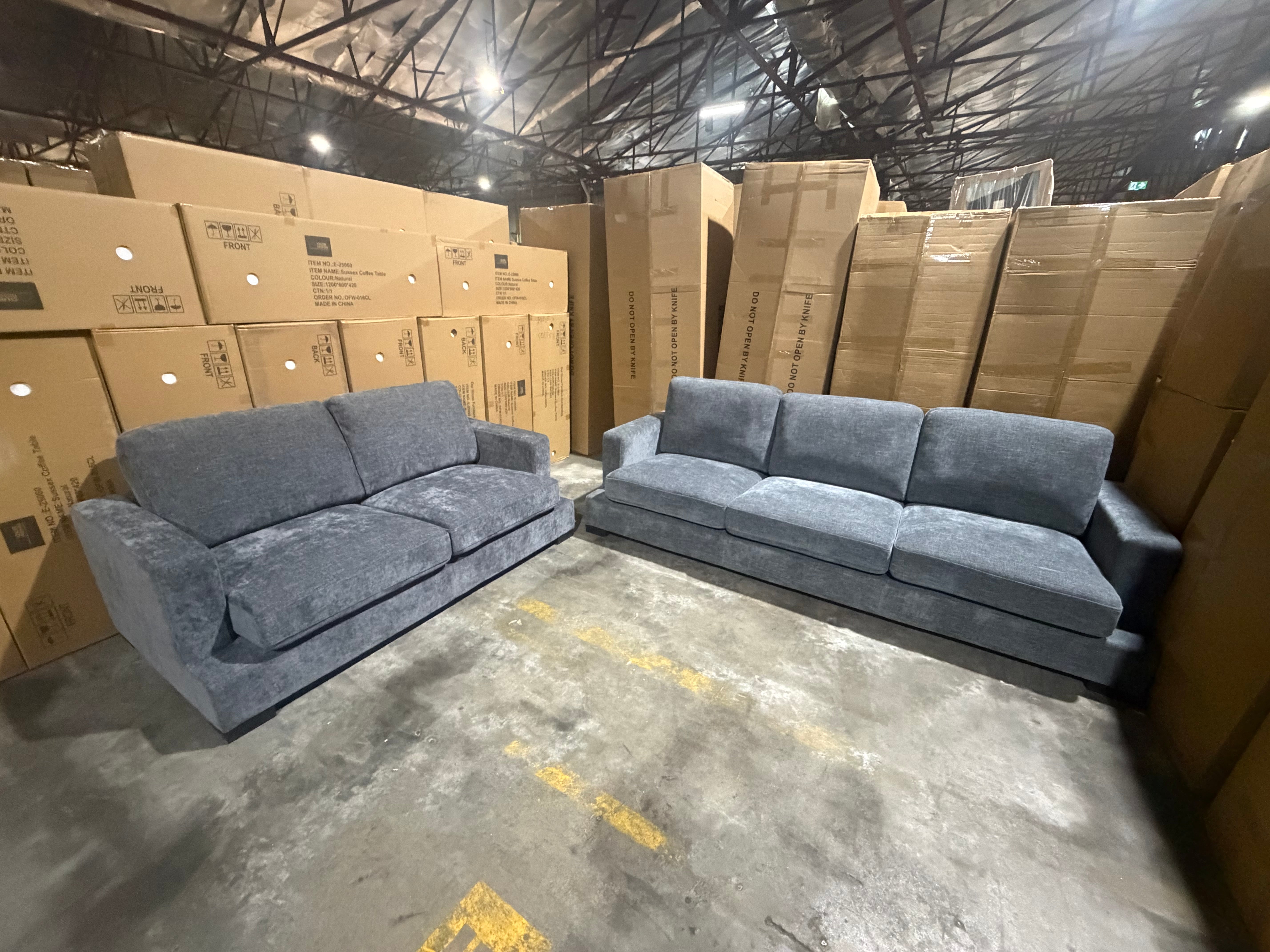 Stella 3+2 Sofa Pair In Licorice