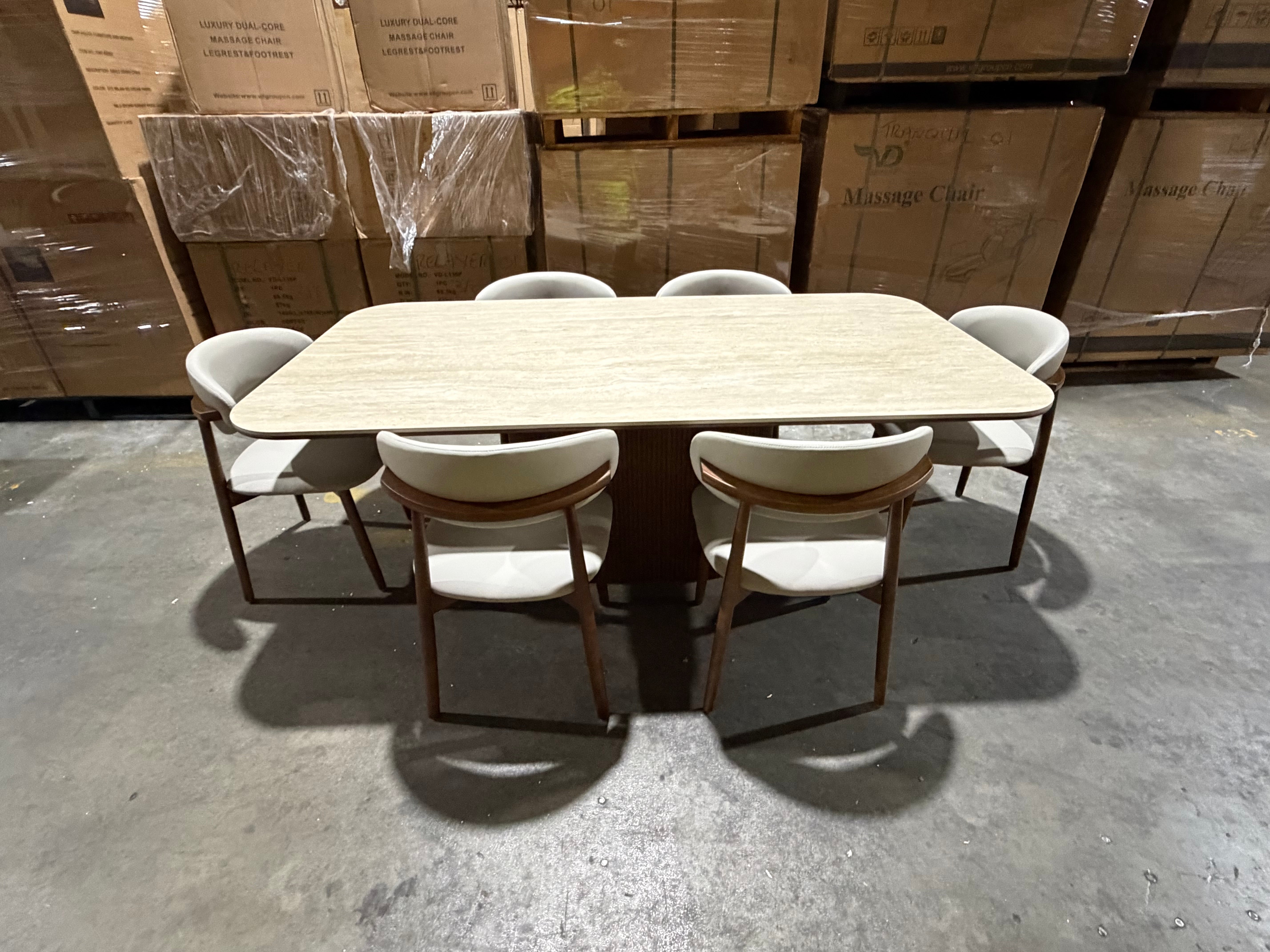 Texas 7pce Dining Setting 1800 Table & 6X PU Chairs