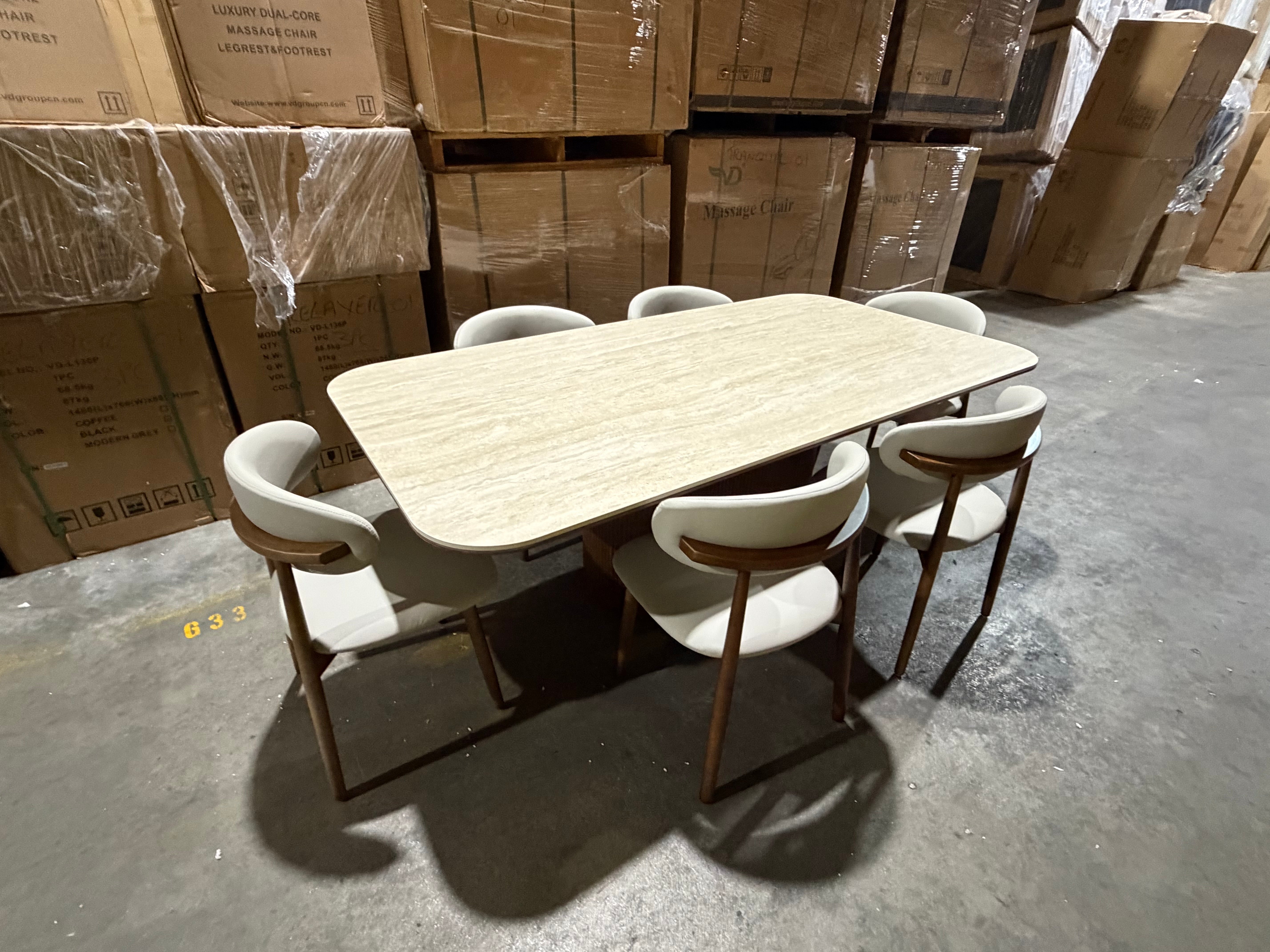 Texas 7pce Dining Setting 1800 Table & 6X PU Chairs